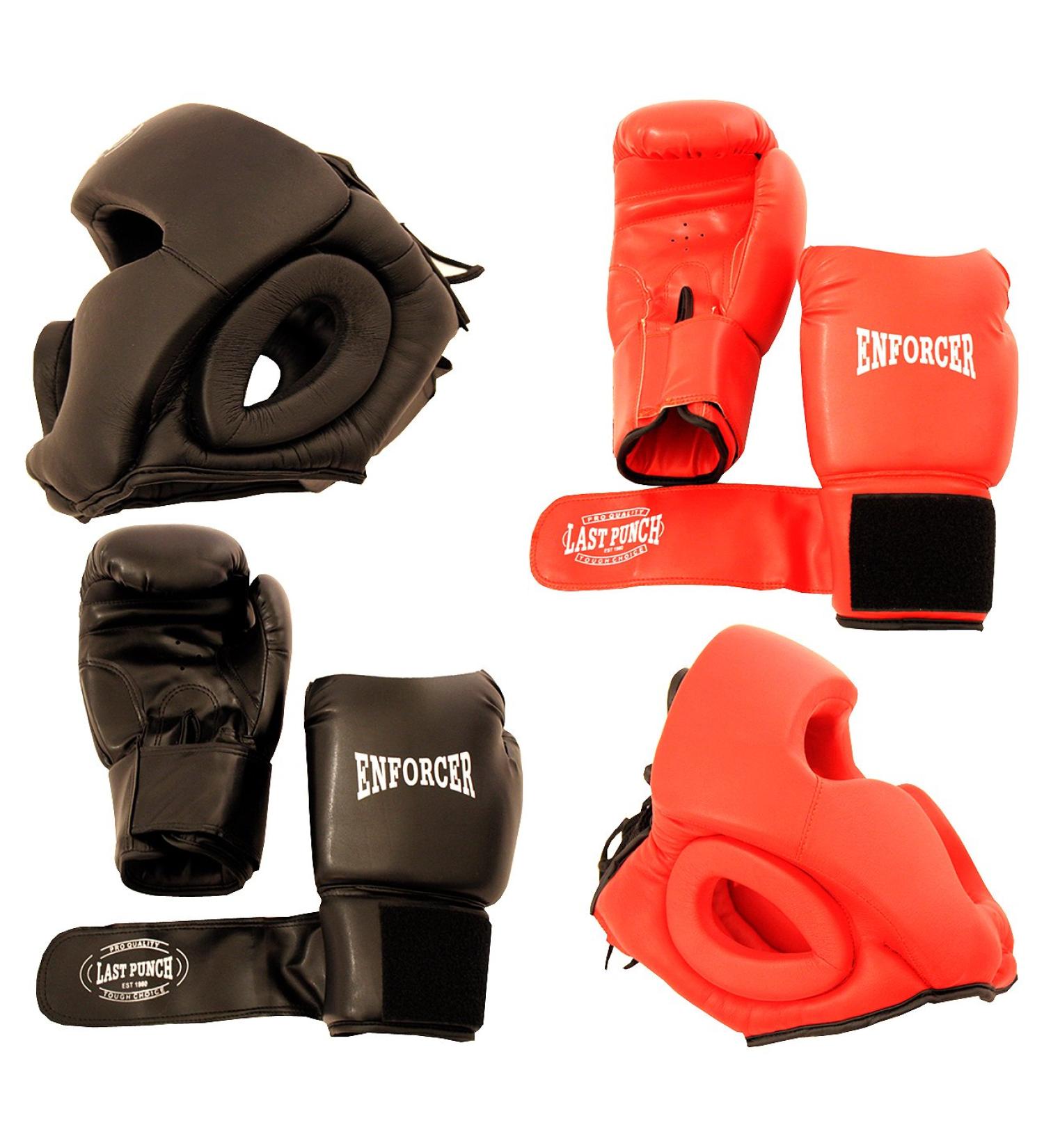 Lastworld 2 Pairs Pro Boxing Gloves & Pro Head Gears Pro Quality (1)