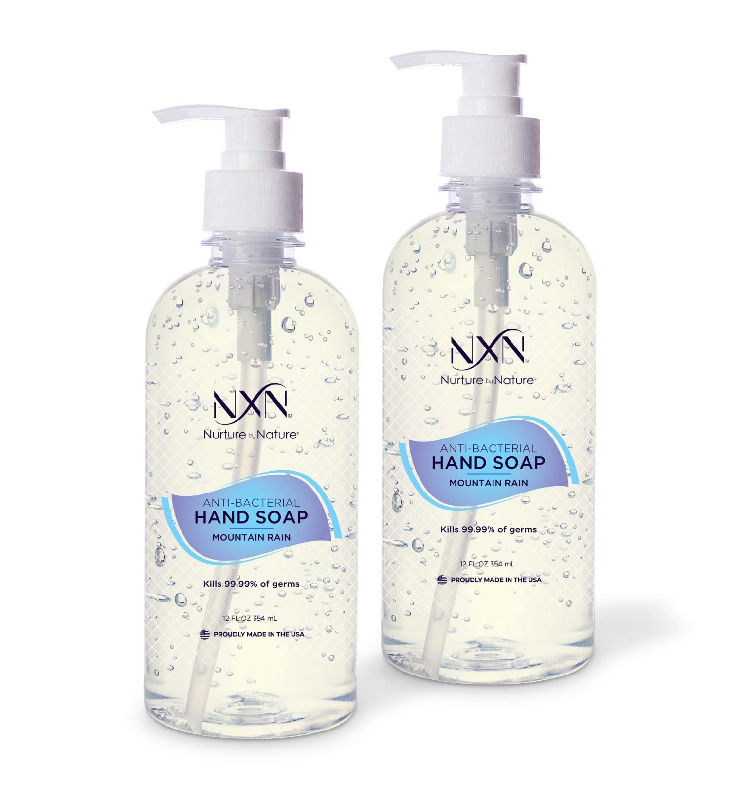 NXN Liquid Hand Soap Mountain Rain Scent, Made in USA, 12 oz - Pack of 2 - Buy Online on SooperMarket.com