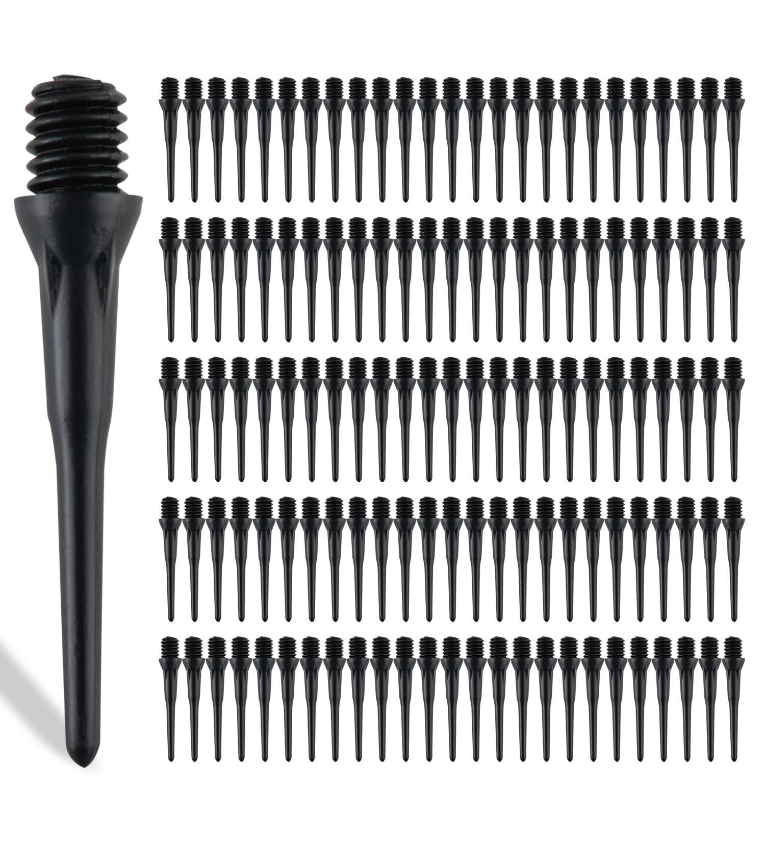 Tian Ma 2BA Thread Plastic Tip Dart Points - Black 200 Pack | Soft Dart Tips Replacement & Accessories - Buy Online on SooperMarket.com