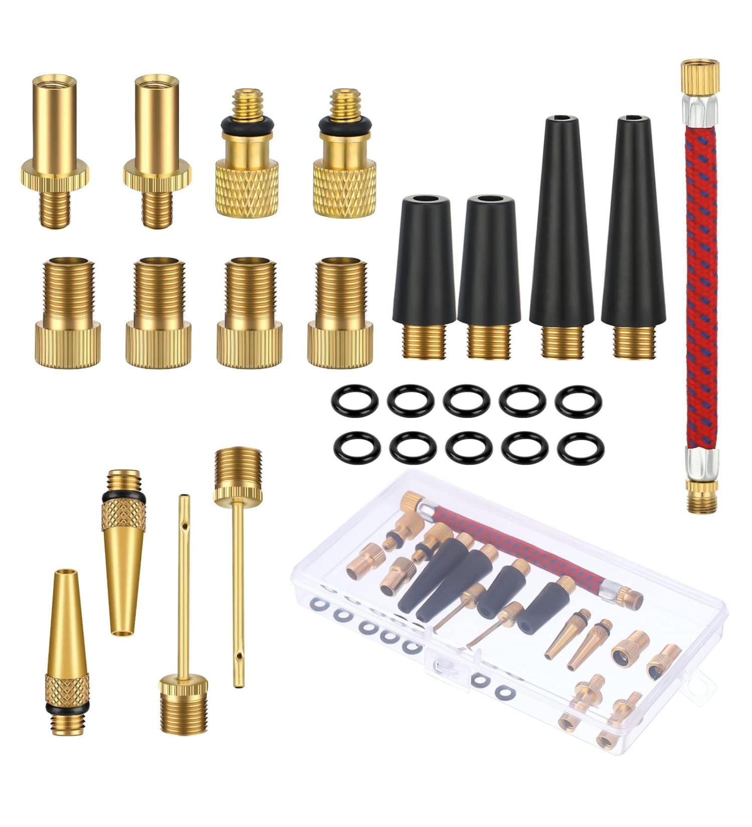 26-Piece Bicycle Valve Adapter Set - Autoventile & French Valve with Sealing Rings for All Bicycle Pumps - Auidy_6TXD - Buy Online on SooperMarket.com