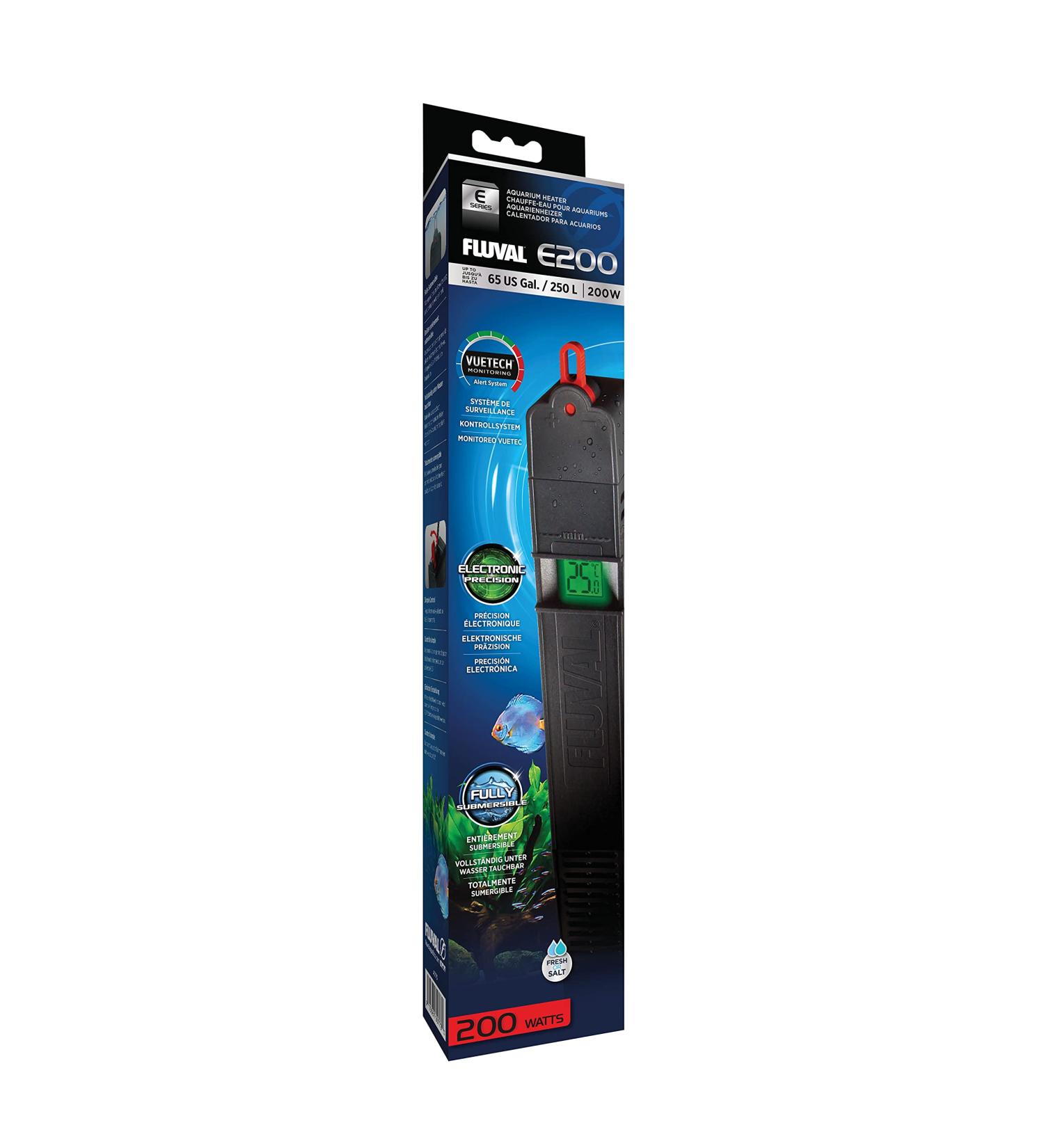 Fluval E-Heater 200W - Advanced Aquarium Heater for Up to 250L Tanks - Reliable Temperature Control - Buy Online on SooperMarket.com
