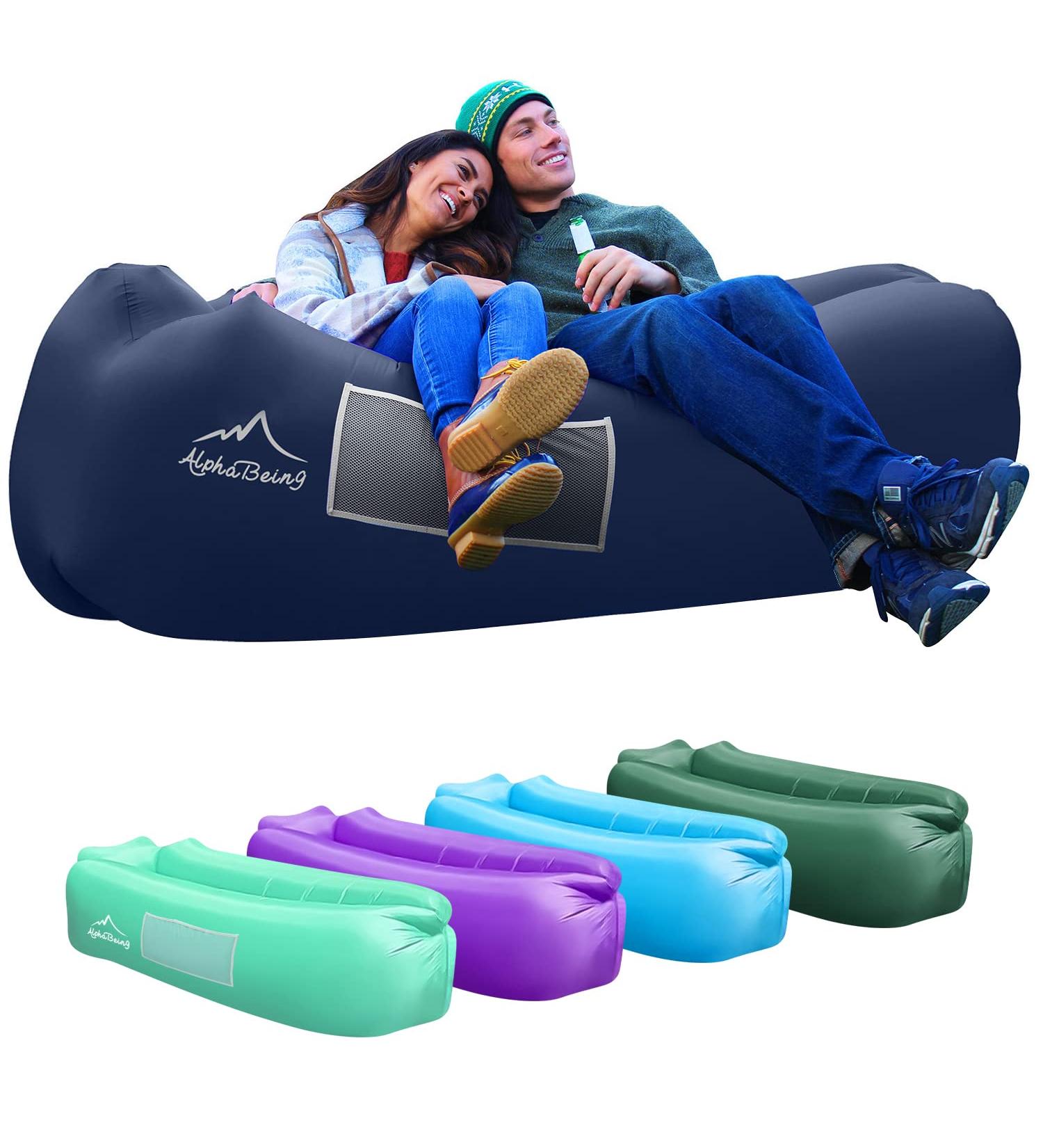 AlphaBeing Inflatable Lounger - Best Air Lounger Sofa for Camping  Hiking - Ideal Inflatable Couch for Pool and Festivals - Perfect Inflatable Beach Chair for Adults Navy - Buy Online on SooperMarket.com