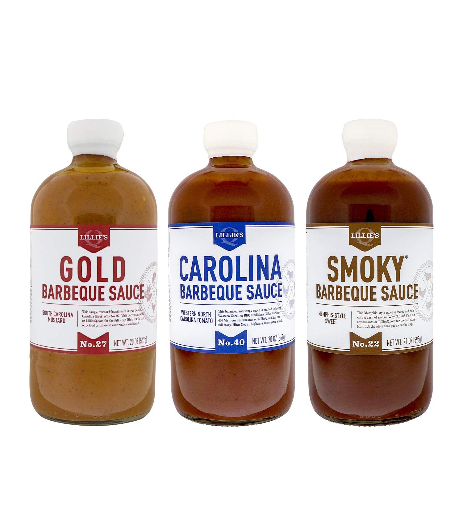 Lillie's Q BBQ Sauce Variety Pack - Gluten-Free Gourmet Set with Carolina, Gold, and Smoky BBQ Sauces (20-21 oz) | 3-Pack - Buy Online on SooperMarket.com