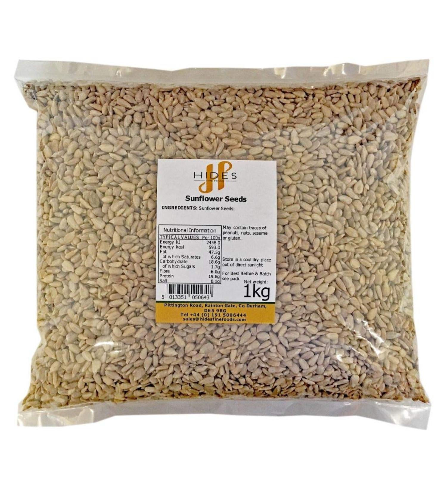 Hides Fine Foods - Sunflower Seeds 1kg - GMO Free - Suitable for Vegetarians - Cooking - Vegetable Burgers - Roasting - Trail Mix - Seed Butter - Baking - Buy Online on SooperMarket.com