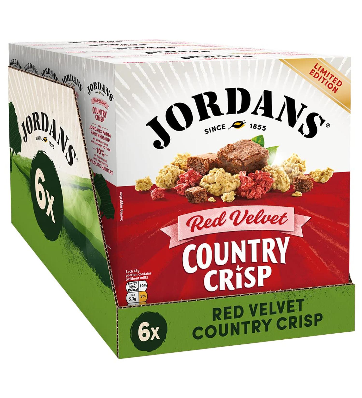 Jordans Country Crisp Red Velvet Ltd Ed | Breakfast Cereal | Vegetarian | 6 PACKS of 400g Red Velvet 400G (Pack of 6) - Buy Online on SooperMarket.com