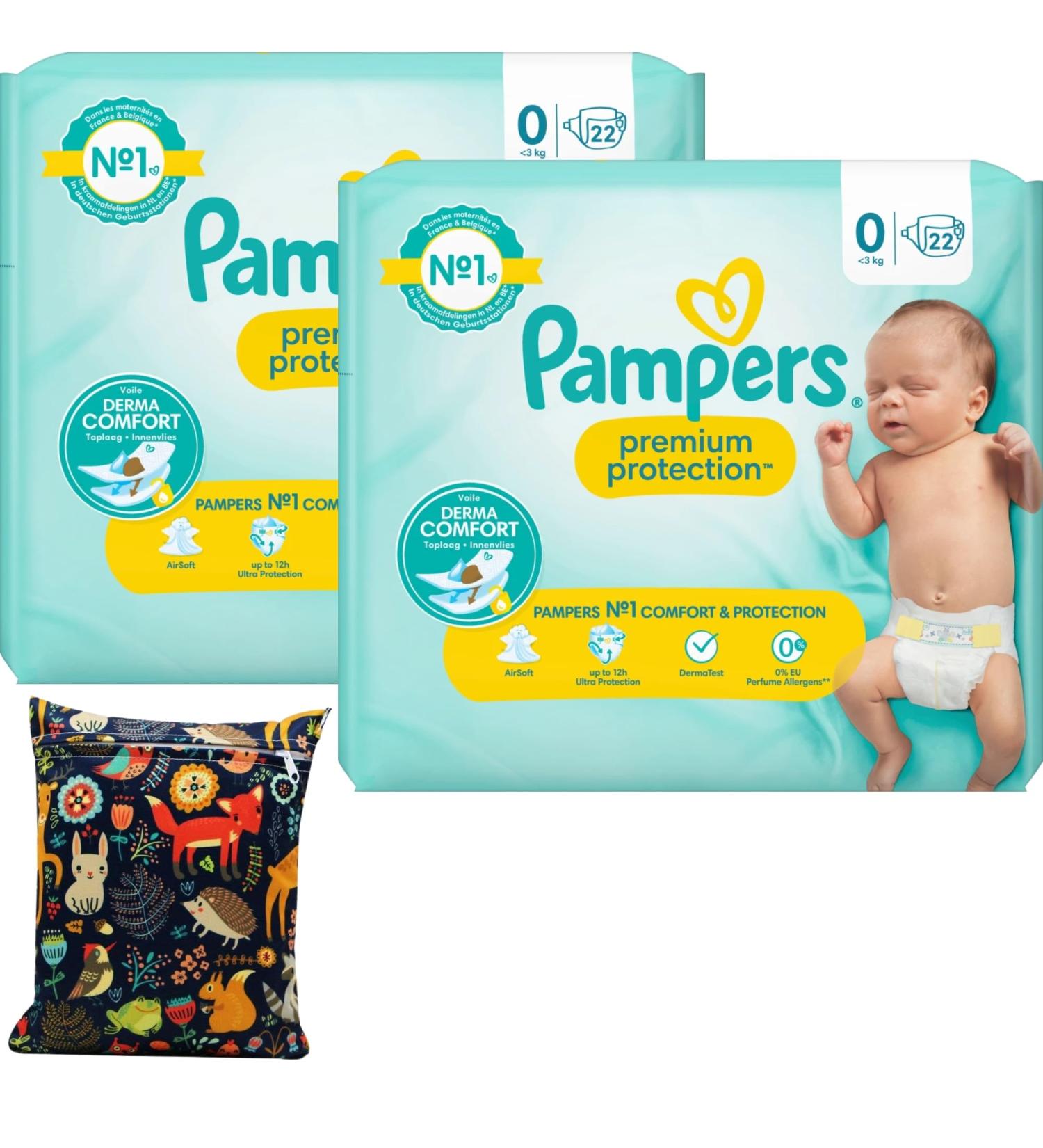 Pampers Size 0 Premature Diapers Bundle with Wishesla Wet Bag - 44 Nappies (Online Exclusive) - Buy Online on SooperMarket.com