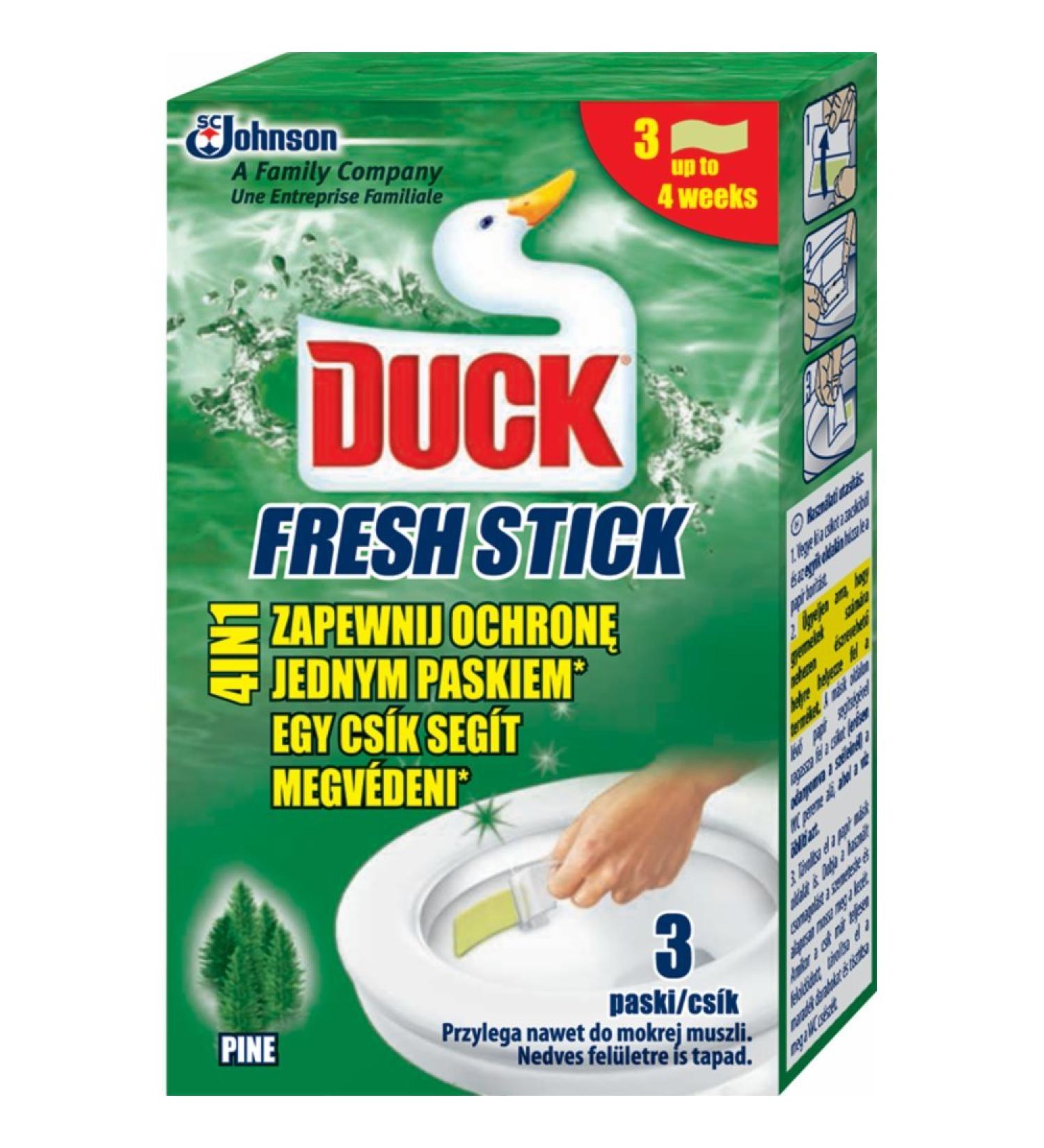 Duck Fresh Stick Pine - 3 Toilet Cleaner Strips (5-Pack)
