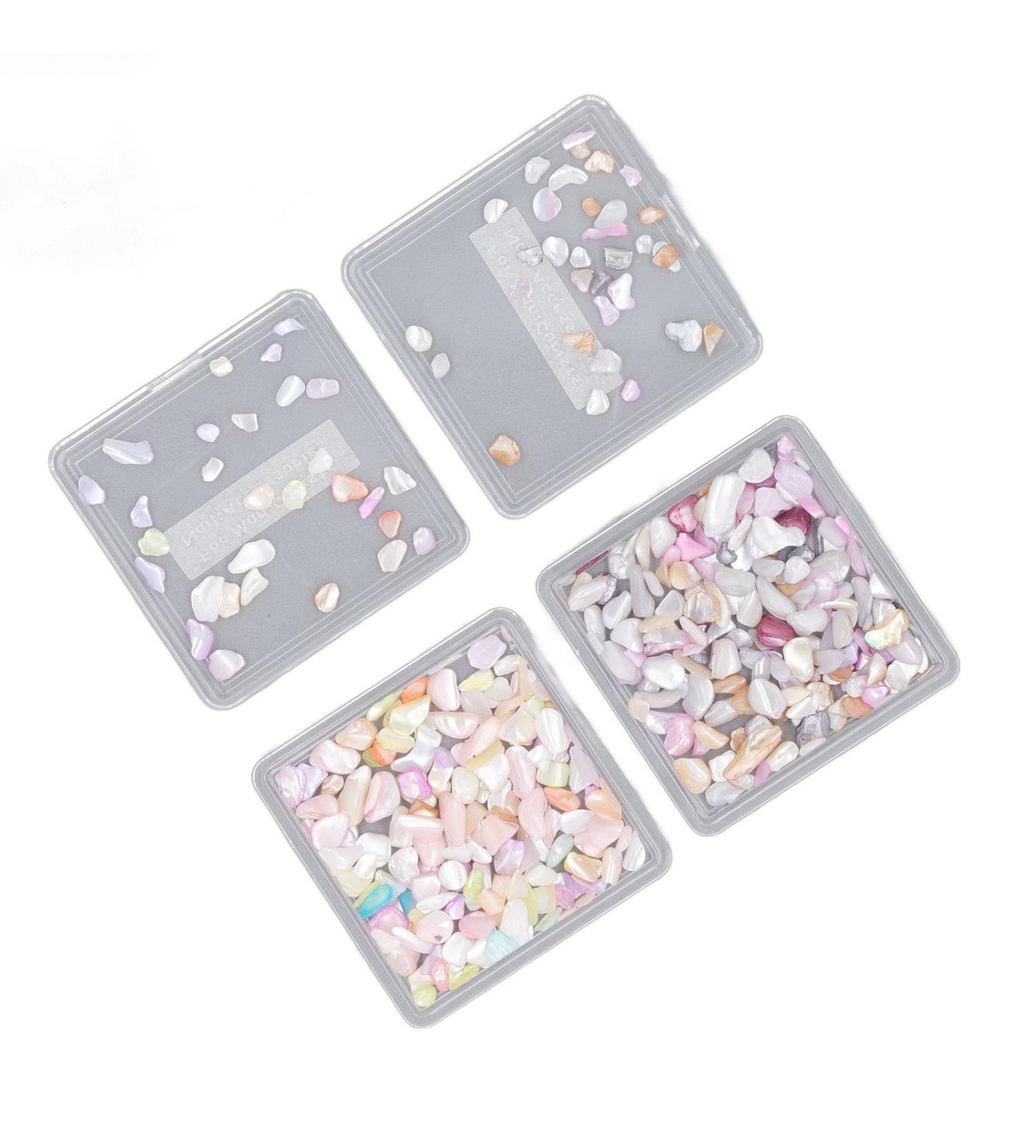 Nail Flakes Shell Slices Irregular Nail Jewelry Decorations 2 Boxes for Salon - Buy Online on SooperMarket.com