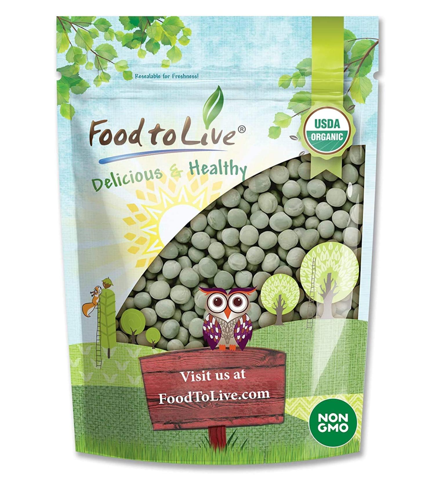 Organic Green Peas 5 lbs - Sproutable Non-GMO Kosher Raw Dried | Buy Online - Buy Online on SooperMarket.com