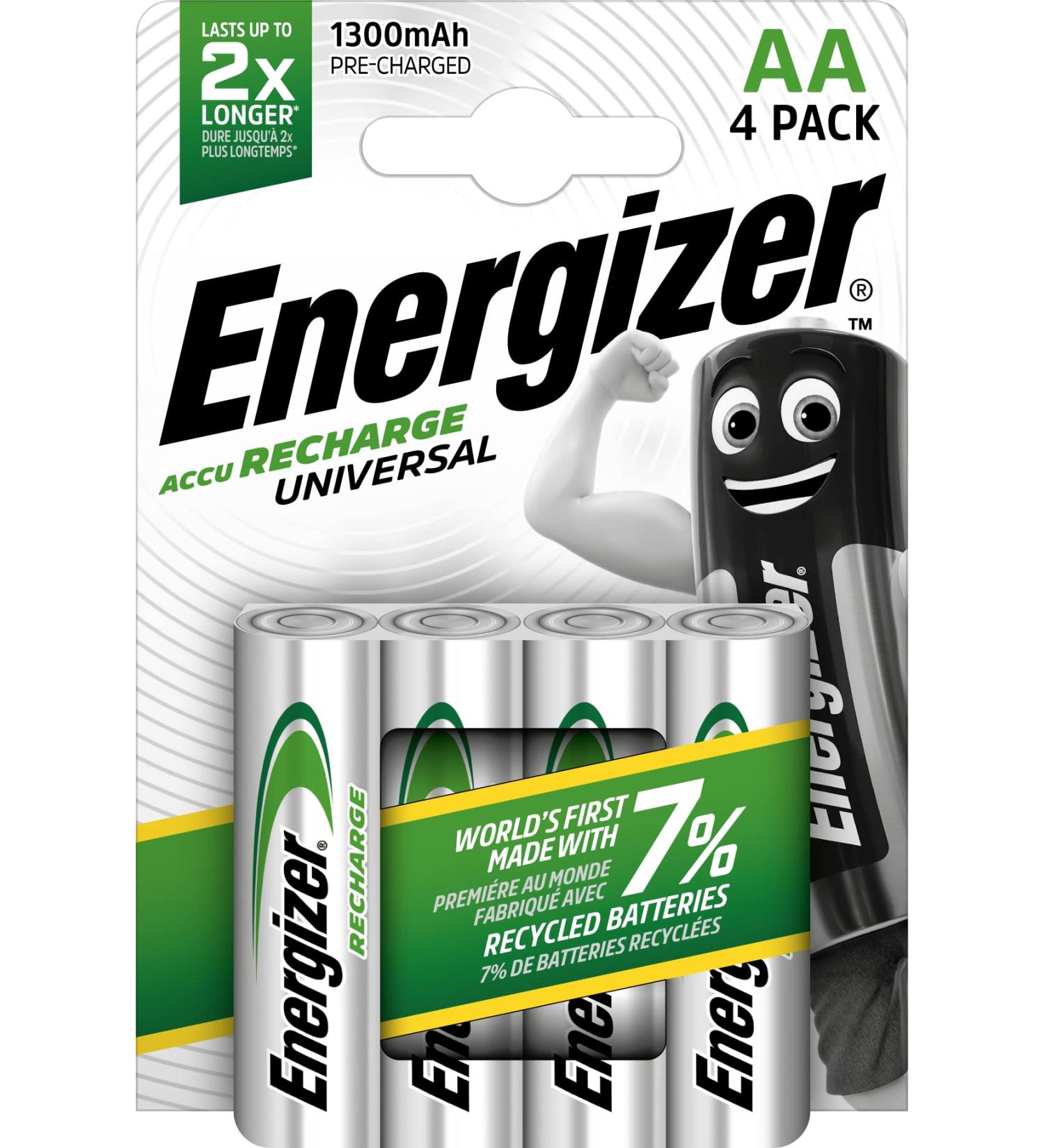 Buy Energizer RCAA1300 Rechargeable AA Batteries (4-Pack) 1300mAh | Fast International Shipping - Buy Online on SooperMarket.com