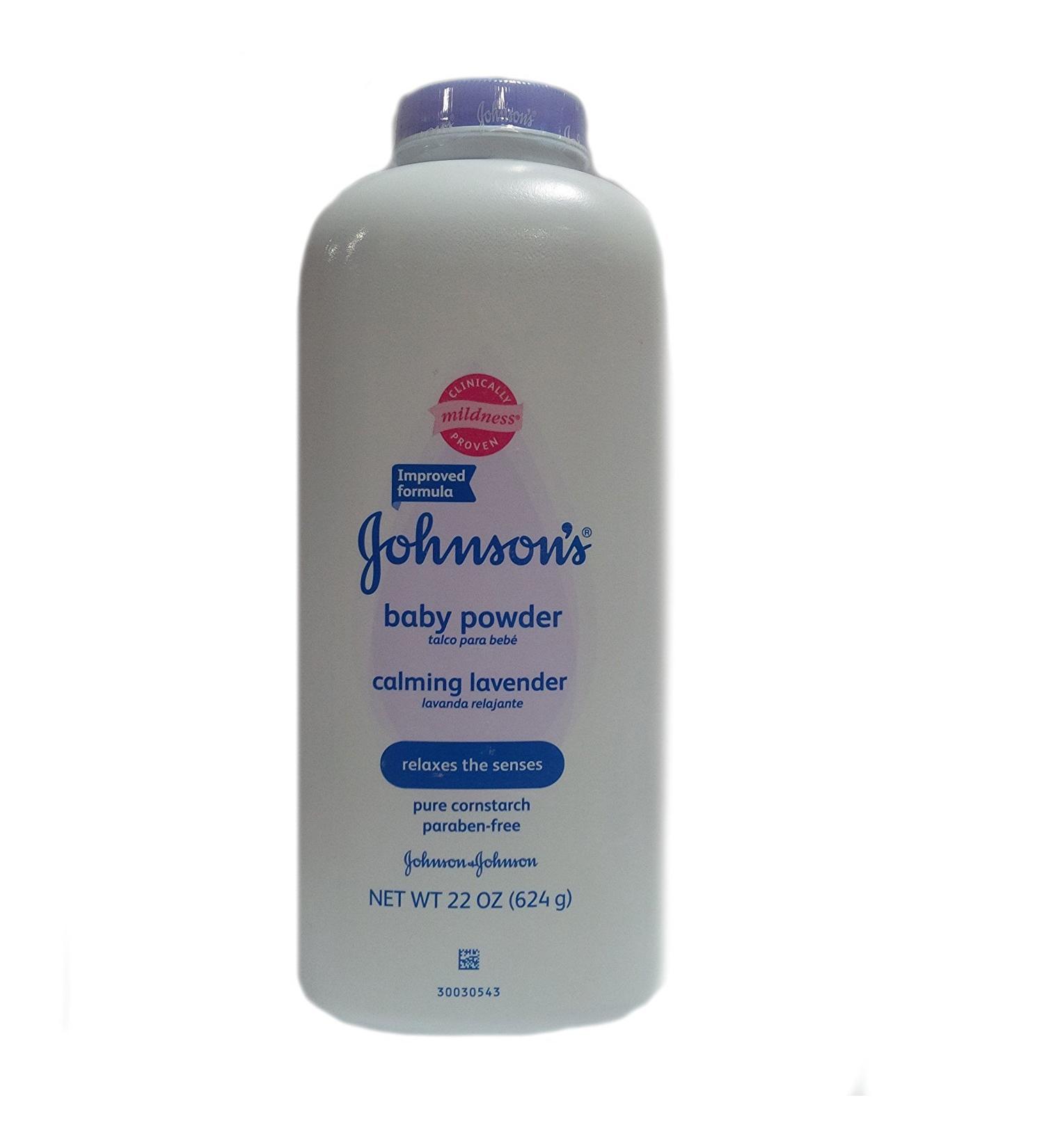 Johnson's Baby Powder Pure Cornstarch Lavender & Chamomile 22 Ounce (Pack of 2)