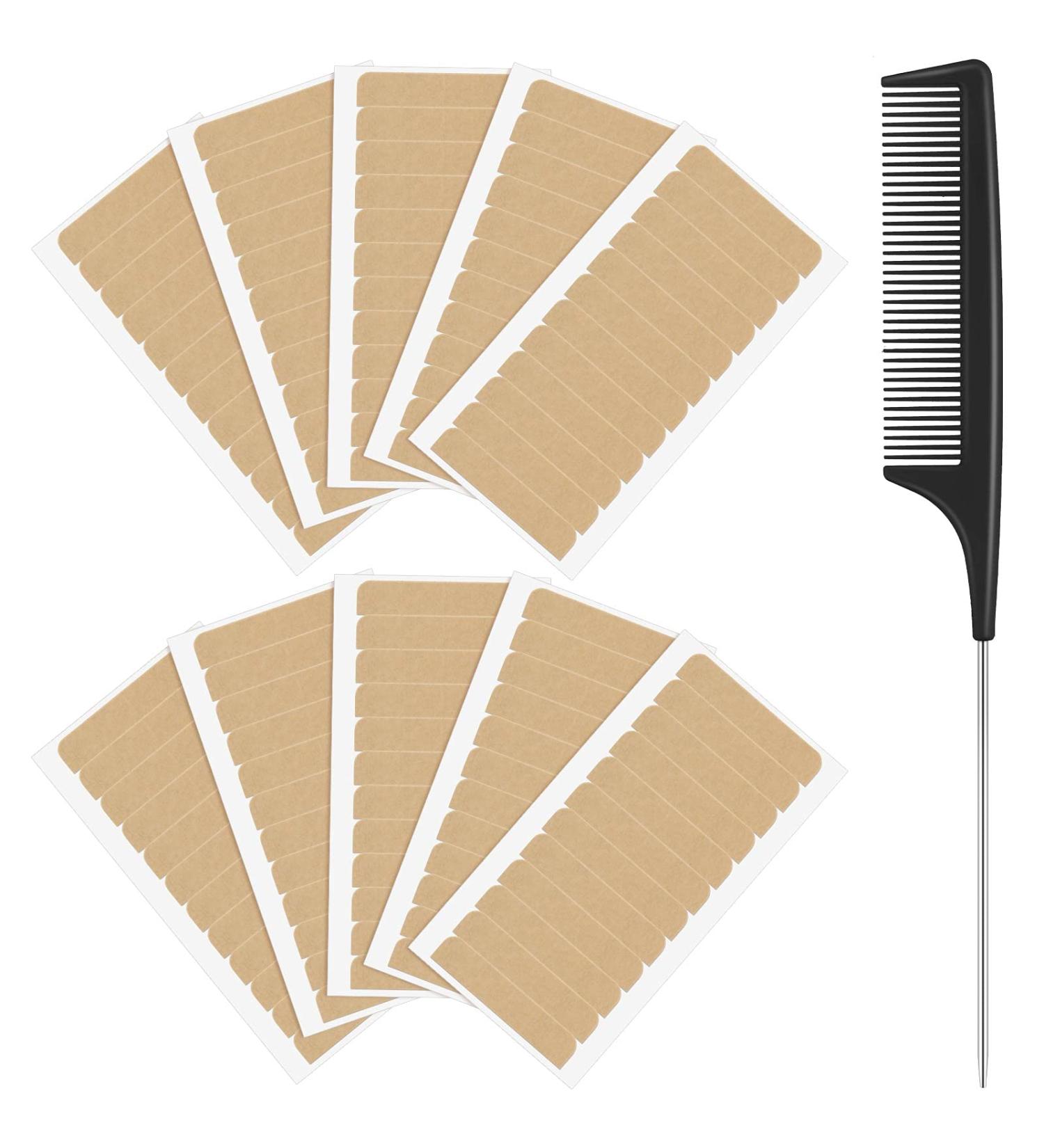 120 Double Sided Hair Extension Tape Tabs + Rat Tail Comb - Strong Adhesive Replacement Tapes - Stainless Steel Pintail Comb Included - Buy Online on SooperMarket.com