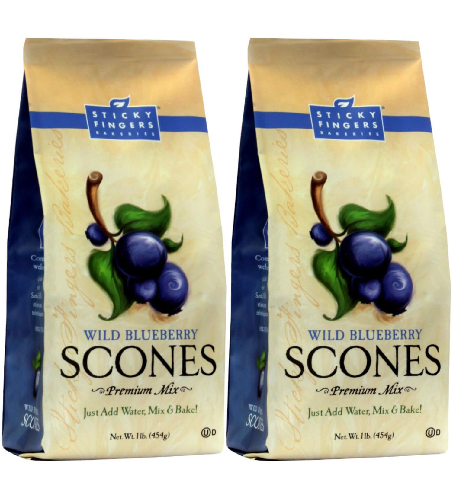 Sticky Fingers Bakeries English Scone Mix - Wild Blueberry 1lb (Pack of 2) | Makes 12 Scones | Easy to Bake Fresh English Scones - Buy Online on SooperMarket.com