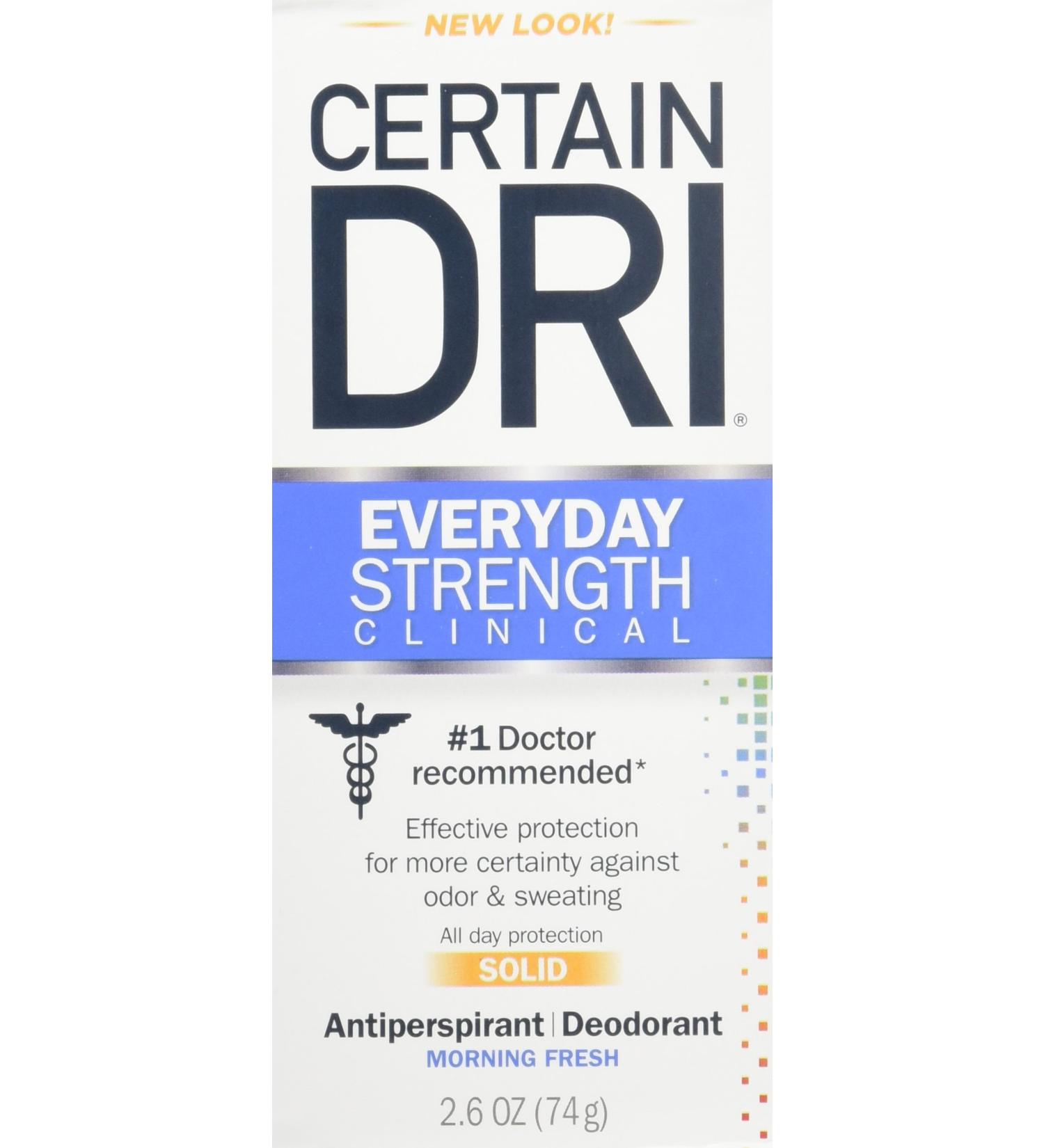 Certain Dri A.M. Solid Antiperspirant/Deodorant 2.6 oz (2 Pack) - Long-lasting Protection - Buy Online on SooperMarket.com