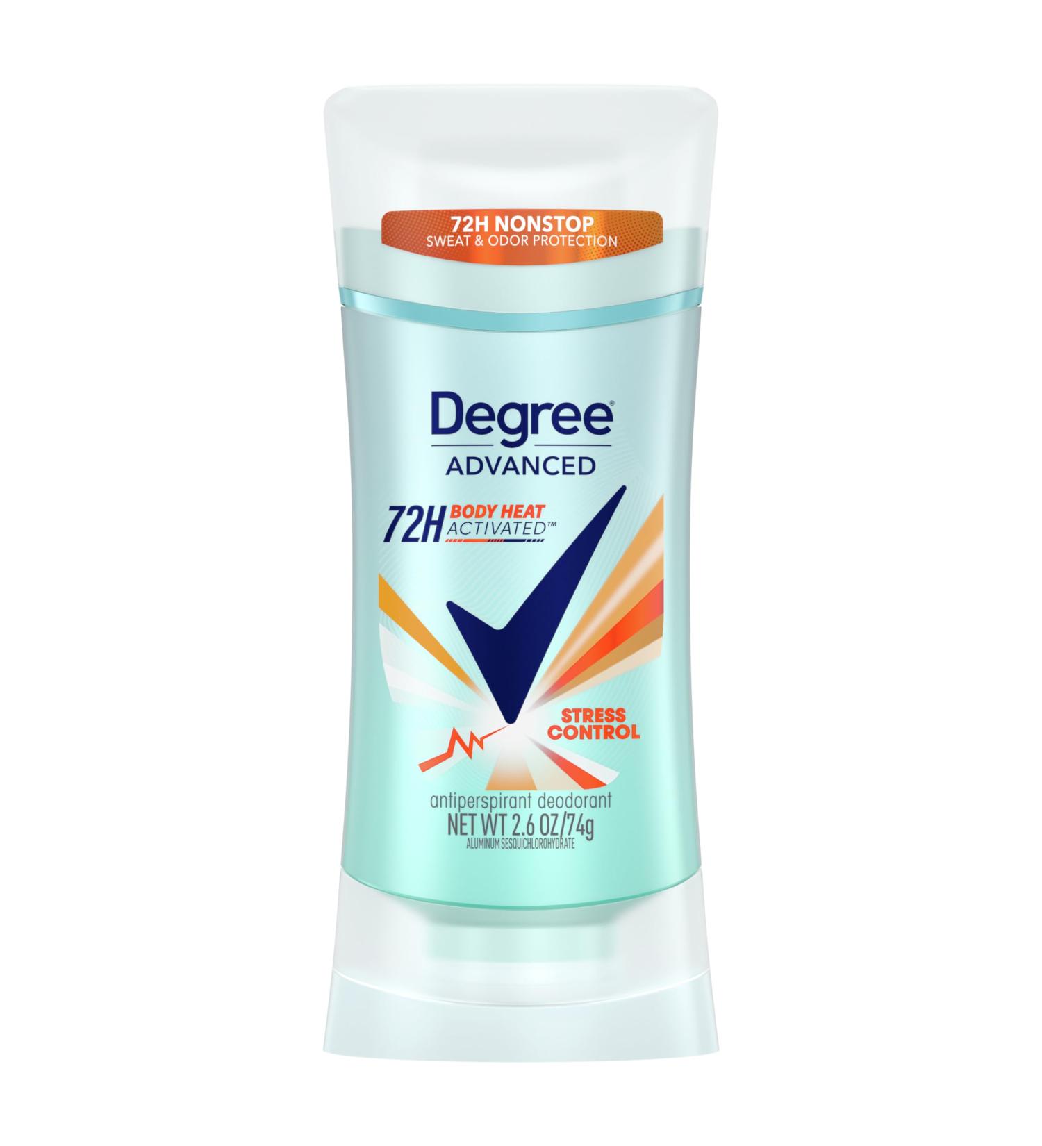 Degree Antiperspirant Deodorant Stress Control 72-Hour Sweat & Odor Protection Antiperspirant for Women with Body Heat Activated Technology 2.6 oz 2.6 Ounce (Pack of 1) - Buy Online on SooperMarket.com