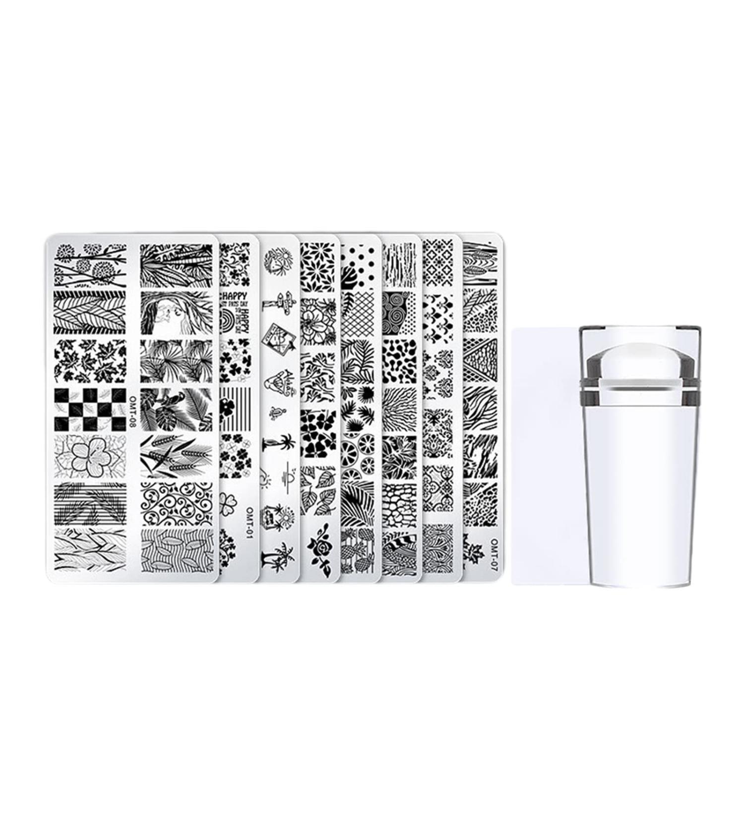 Wirlsweal Nail Art Template Set - DIY Steel Stamp Plate Kit for Nail Salon Decorations - Buy Online on SooperMarket.com