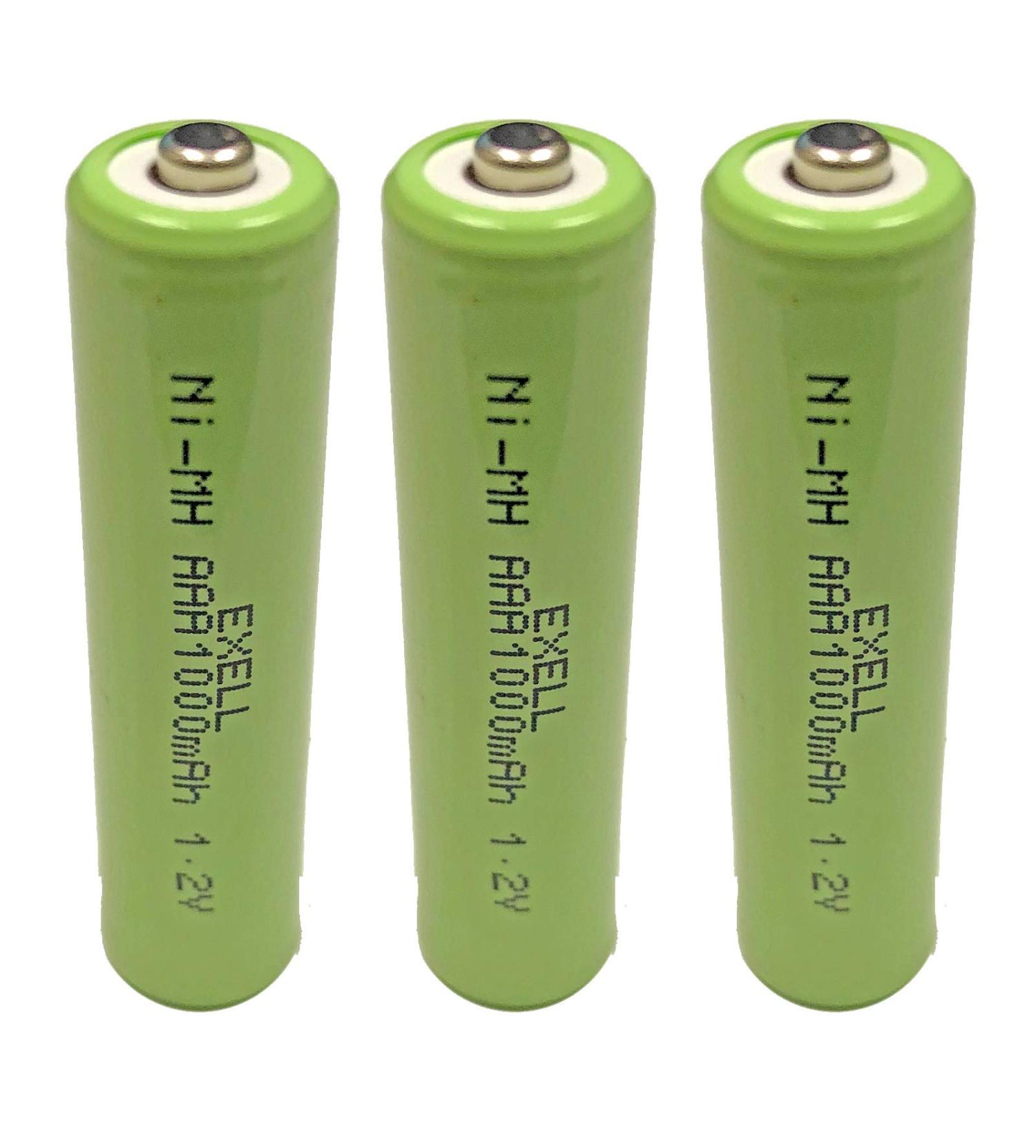 Buy (3-PACK) Exell 1.2V Nickel-Metal Hydride Rechargeable AAA Batteries - 1000 mAh Replacement for Radios & Tech Devices - International Shipping Available - Buy Online on SooperMarket.com
