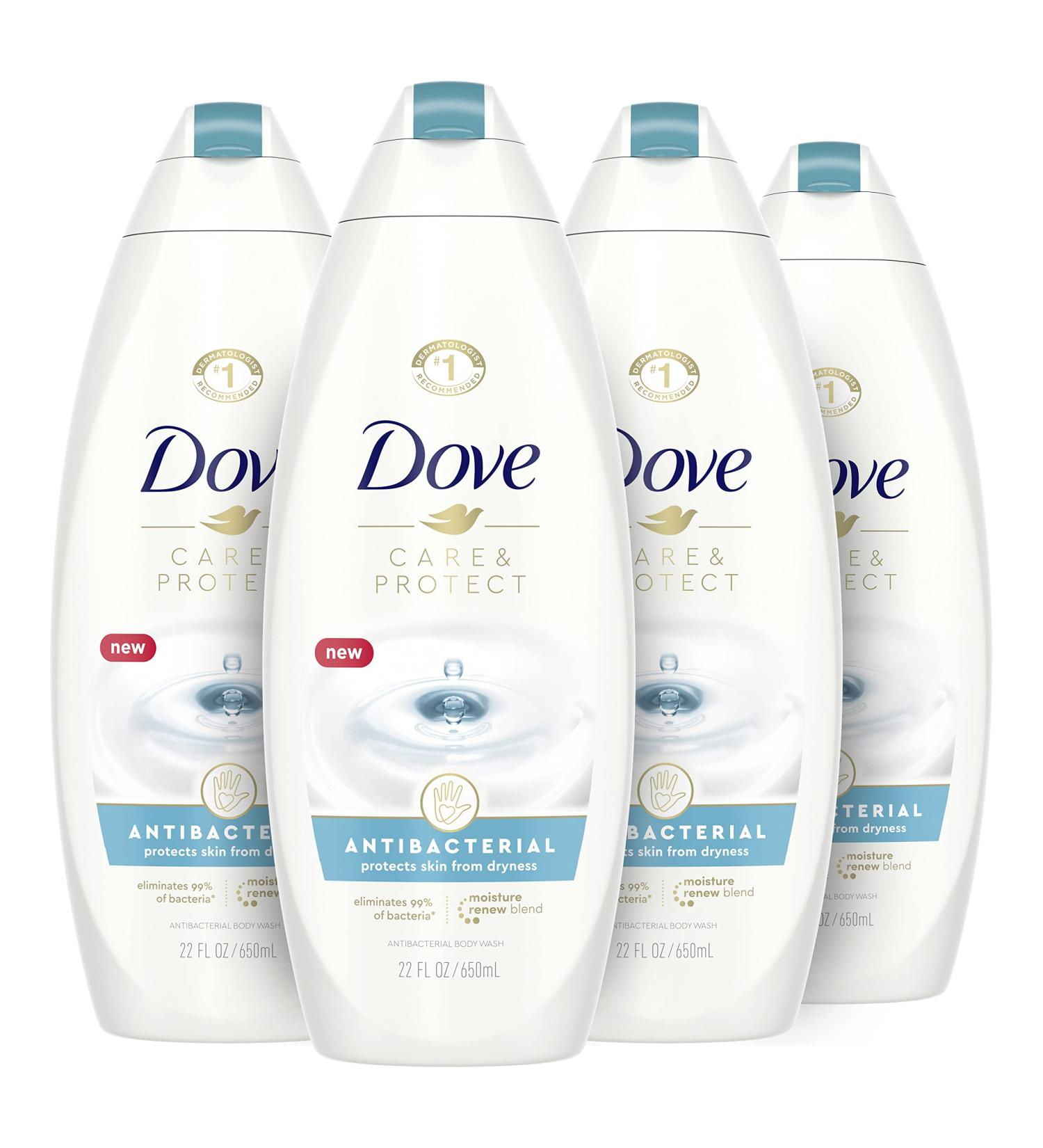 Dove Antibacterial Body Wash 22 oz - Hydrating for All Skin Types - 4 Count - Buy Online on SooperMarket.com