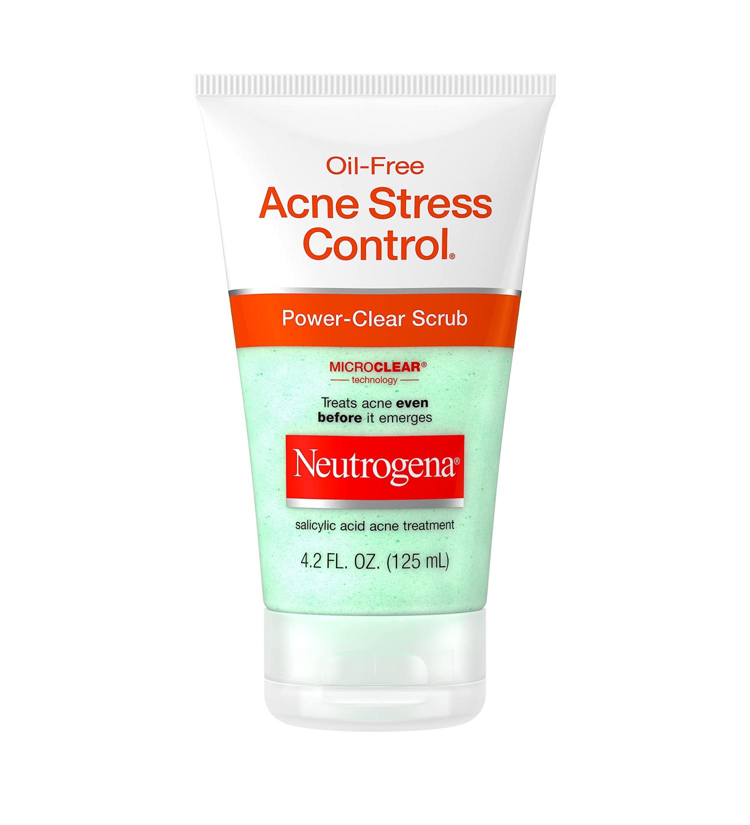 Neutrogena Oil-Free Acne Stress Control Power-Clear Facial Scrub - 2% Salicylic Acid Treatment - Exfoliating Daily Face Scrub for Acne-Prone Skin - 4.2 fl. oz - Buy Online on SooperMarket.com