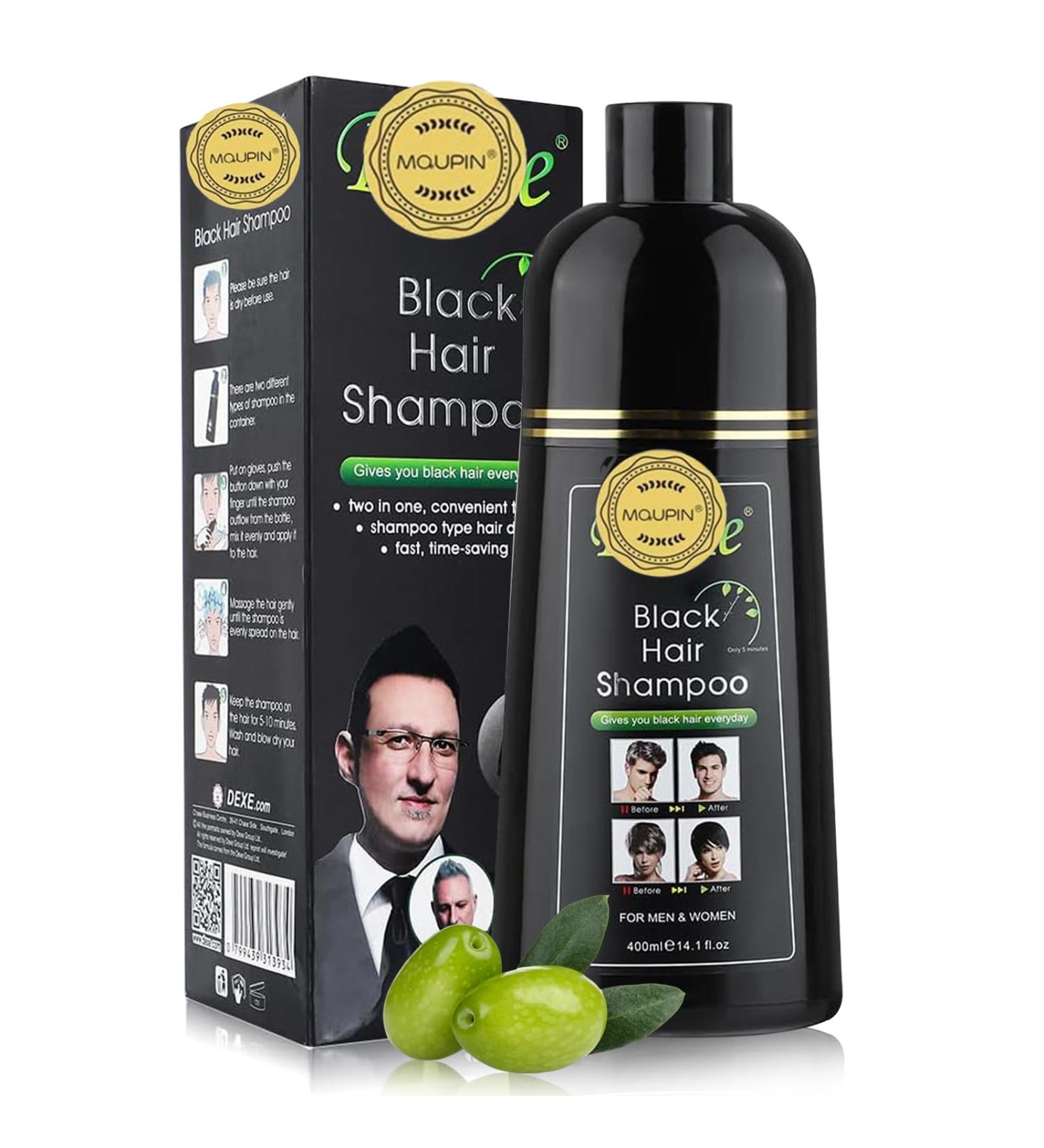 400ml Black Hair Shampoo: Herbal Hair Color Dye for Men and Women - Semi-Permanent, Gentle Formula for Smooth, Shiny Results - Buy Online on SooperMarket.com
