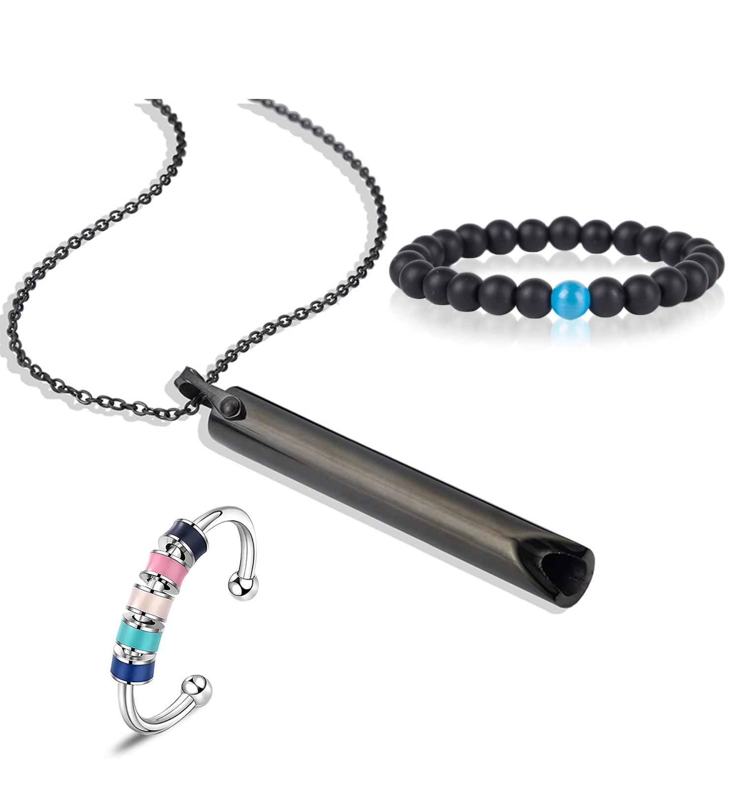 Anxiety Relief Necklace Items Quit/Stop Smoking Aid Breathing Whistles Necklace for Mindful Breathing Stress Relief Meditation Relaxation Calming Down B4:anxiety Relief Items - Buy Online on SooperMarket.com
