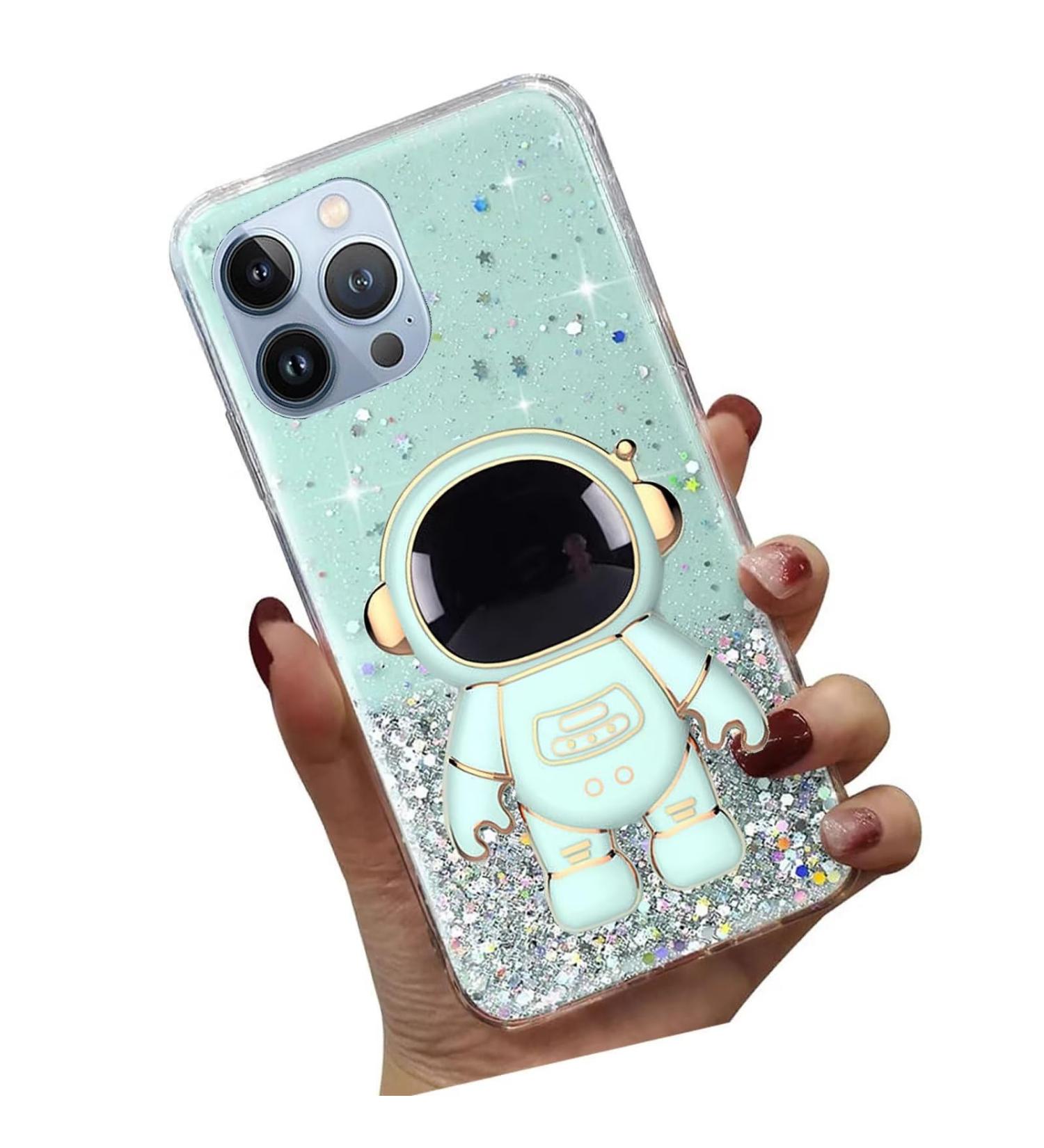Buy Tivenfezk Nadoli iPhone 11 Pro Max Astronaut Case | Glitter Soft Silicone Bling Transparent Cover - Best Protective Standh lle - Buy Online on SooperMarket.com