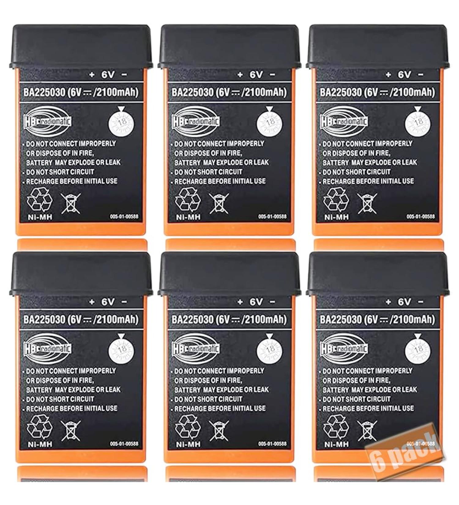 6 Pack 6V 2100mAh Ni-Mh BA225030 Rechargeable Battery for HBC Radiomatic - Perfect for Crane Remote Control & Pump Trucks | Fast International Shipping - Buy Online on SooperMarket.com
