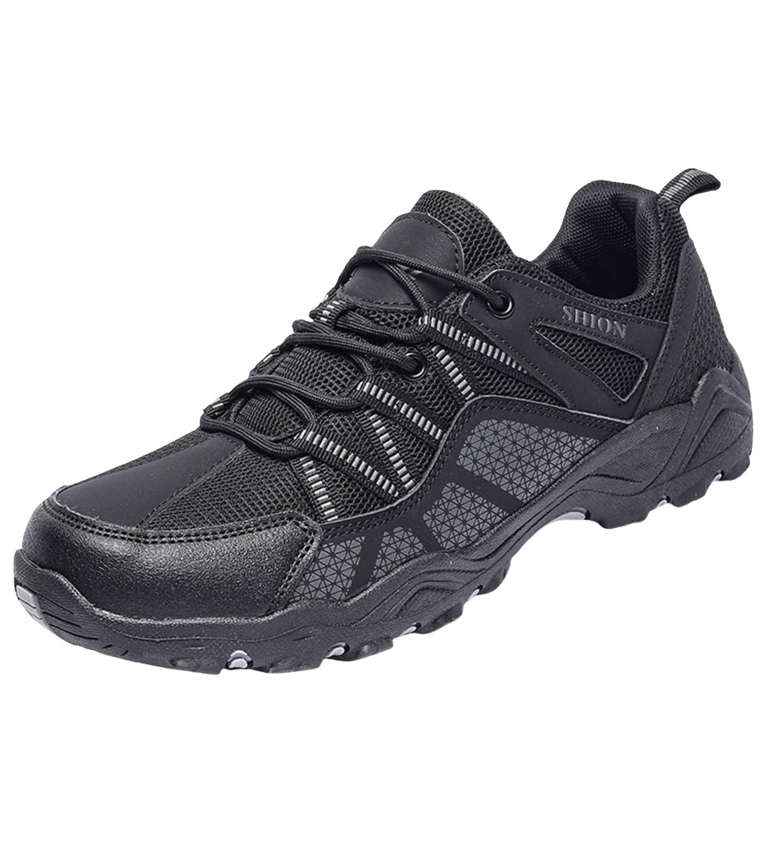 Men's Waterproof Outdoor Fitness Shoes - Non-Slip Elegant Gym Sneakers for Running & Walking - Black 46 EU - Buy Online on SooperMarket.com