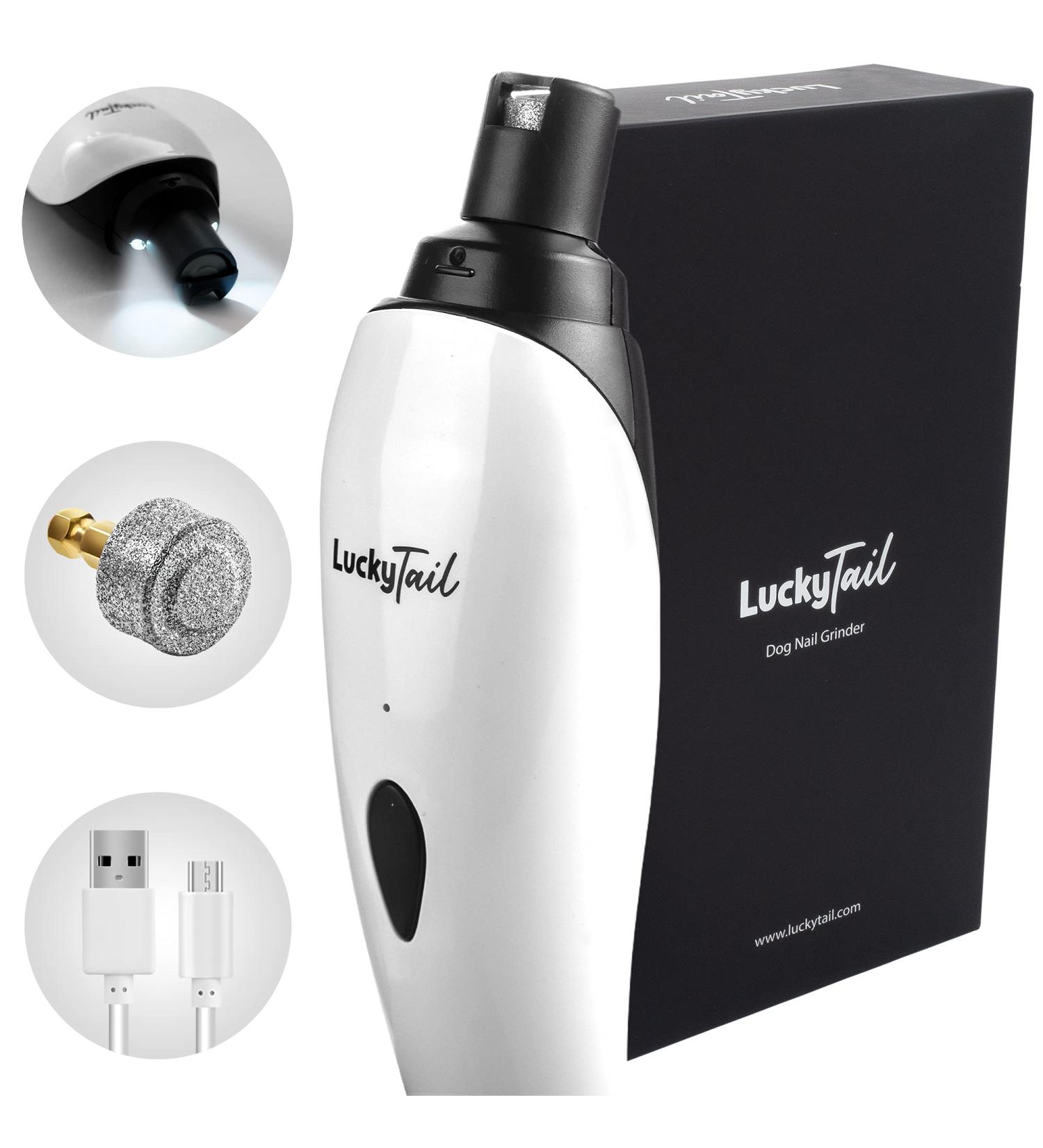 LuckyTail Dog Nail Grinder Trimmer: Professional 2-Speed Electric Pet Grooming Tool Kit | Quiet & Painless Paw Clipping | Rechargeable - Buy Online on SooperMarket.com
