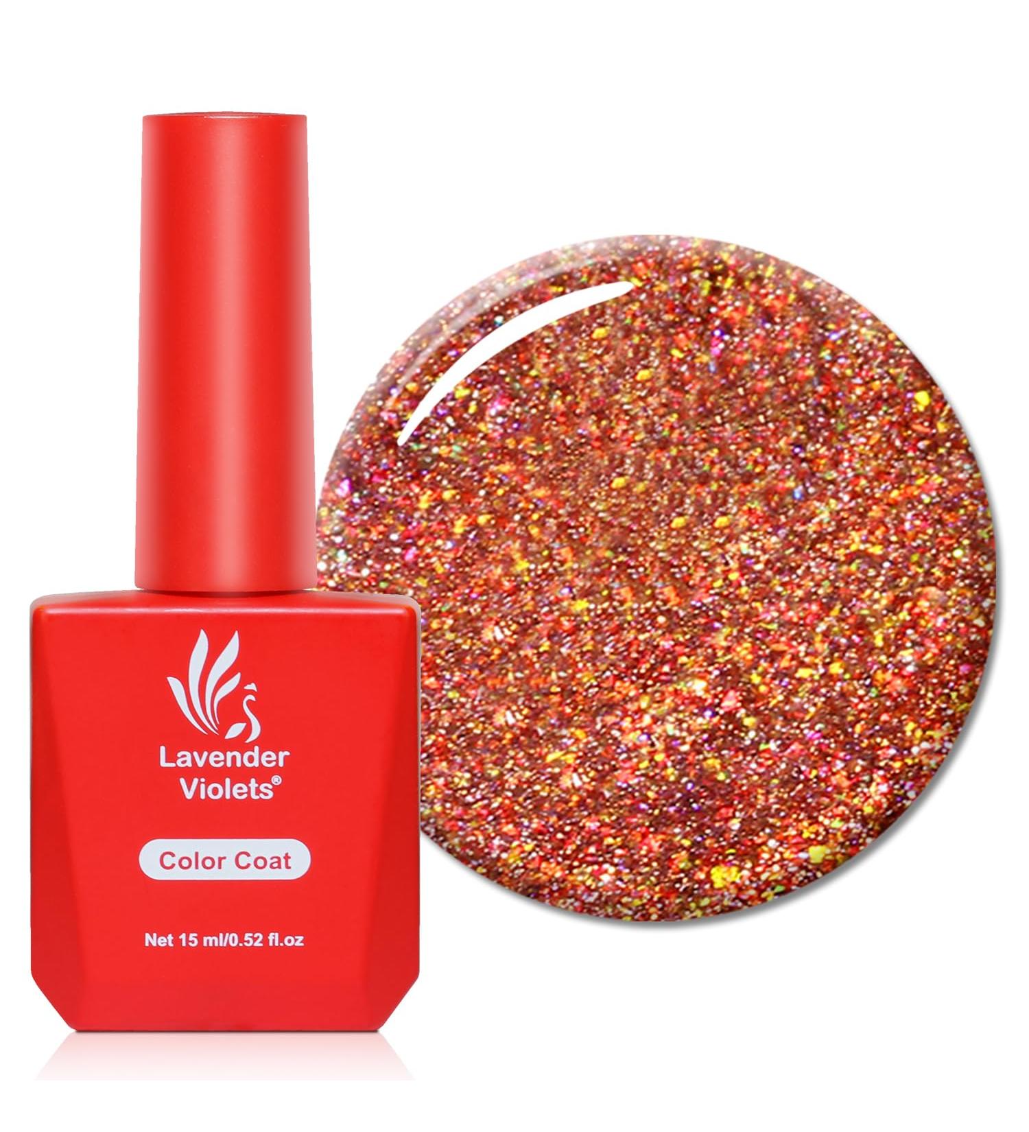 Lavender Violets 15ml Gel Nail Polish Red Gold Shimmer Star Shine | Salon Quality | UV LED Soak Off | Manicure Pedicure | A0682 - Buy Online on SooperMarket.com
