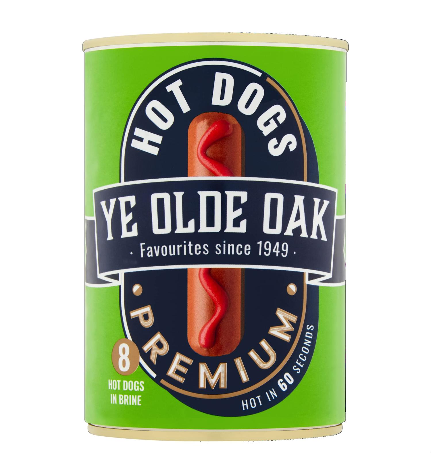 Ye Olde Oak 8 Premium Hot Dogs in Brine 400g 400 g (Pack of 1)