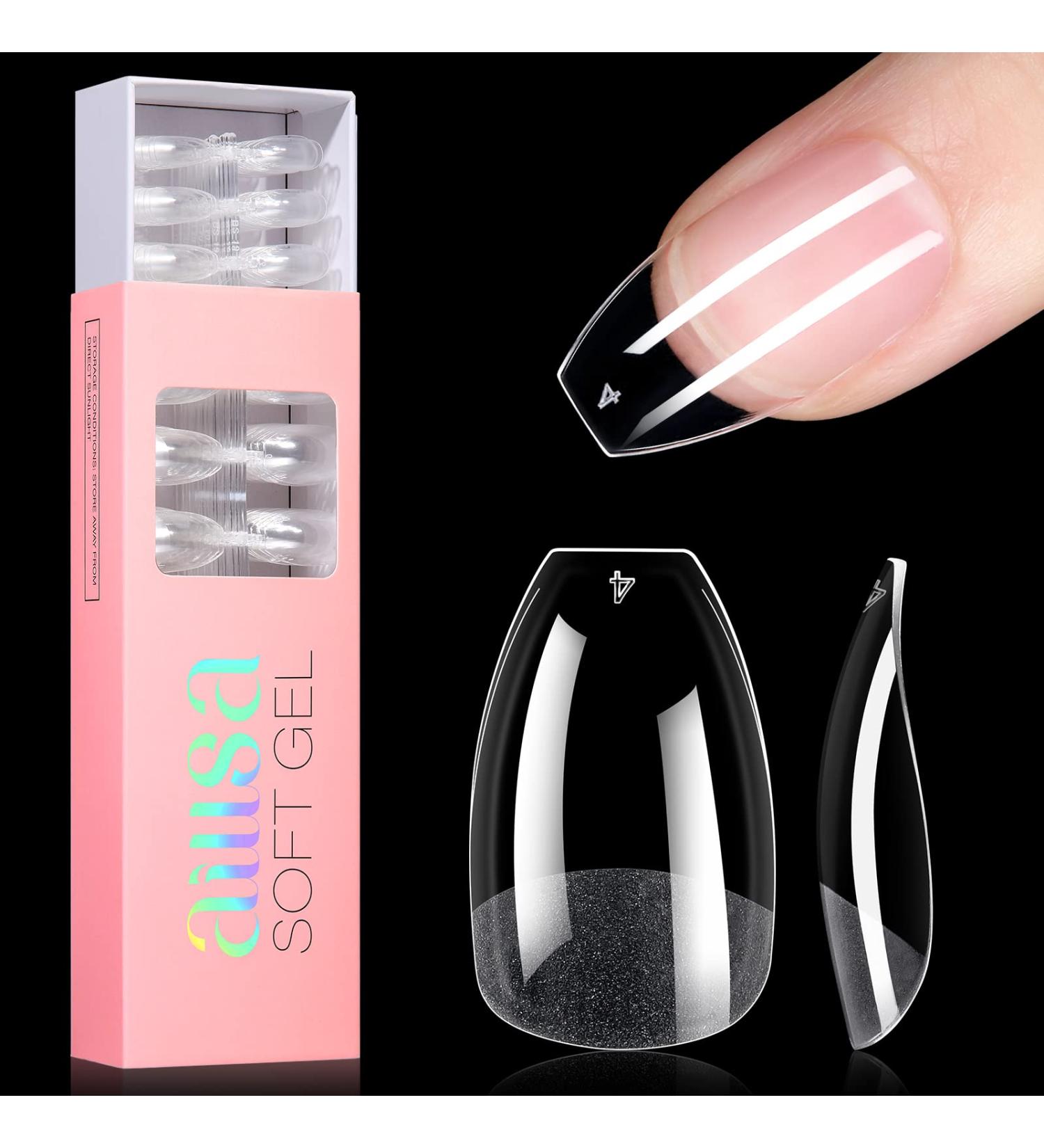 AILLSA Ballerina Nail Tips - Half Matte Soft Gel Full Cover False Nails - 360PCS Short Ballerina, 12 Sizes - DIY Valentine Gift - Buy Online on SooperMarket.com