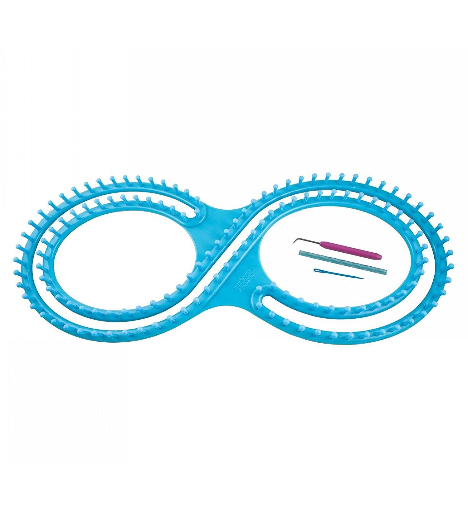 WAYION 55 Afghan Serenity Loom Knitting Board Weave Kit - Step by Step Instructions - Ideal for Experienced Knitters - Blue/Pink - Buy Online on SooperMarket.com