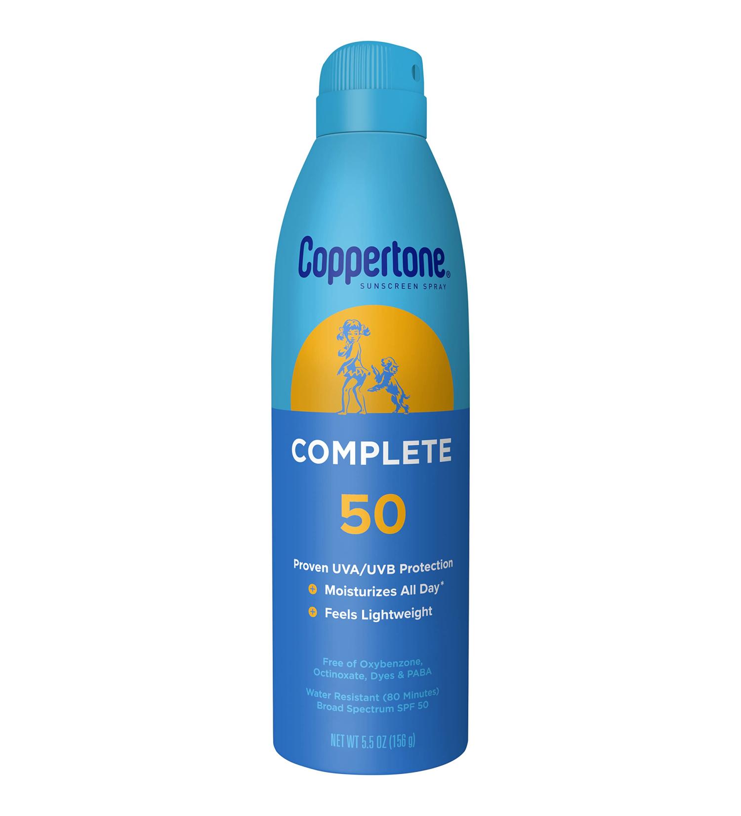 Coppertone Complete SPF 50 Lightweight Moisturizing Water Resistant Spray Sunscreen - 5.5 Oz - Buy Online on SooperMarket.com