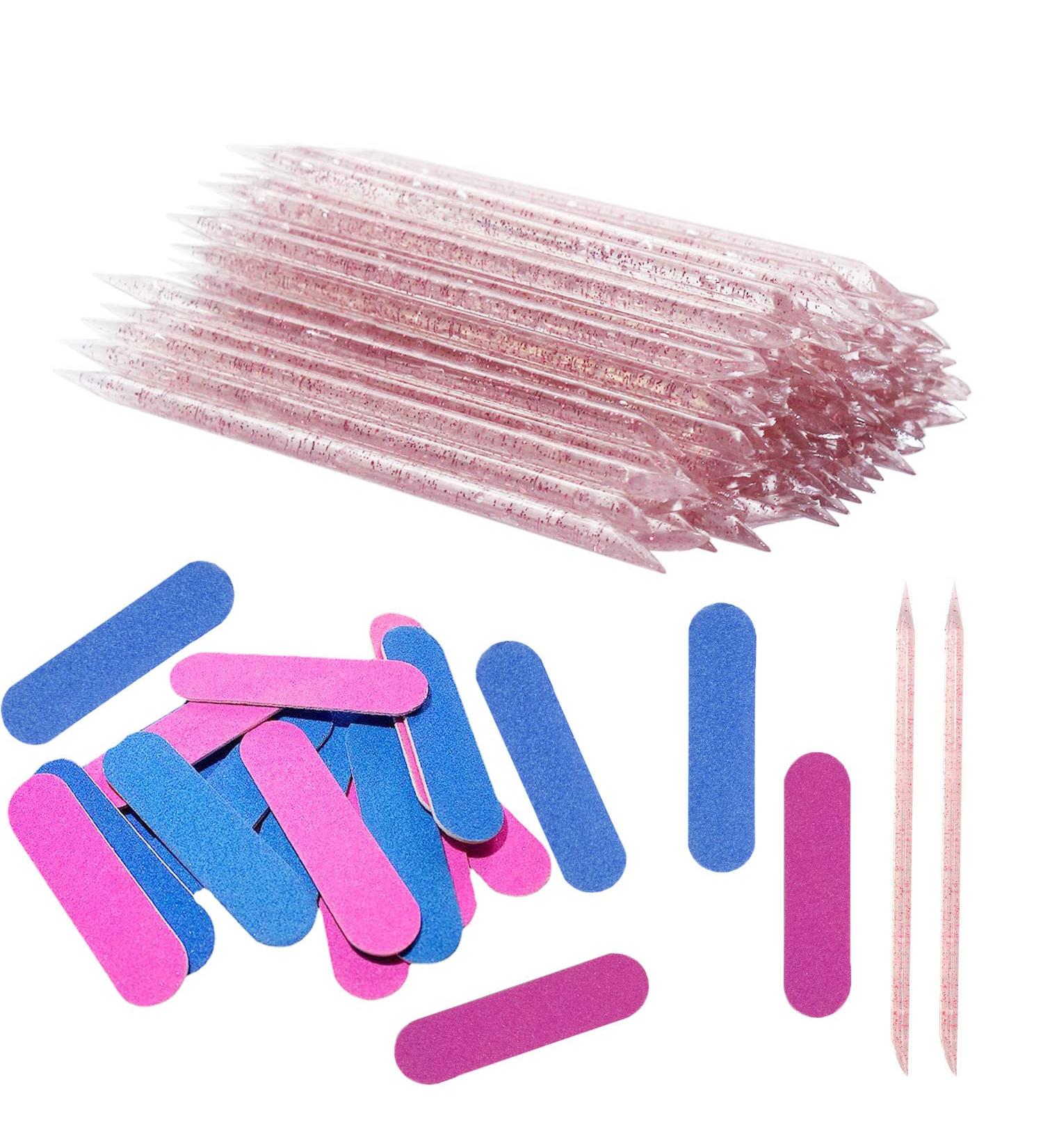 200PCS Pink Nail Care Set: Cuticle Pushers, Manicure Sticks, Mini Nail Files - Double Sided Nail Buffer for Fingernail Cleaning - Buy Online on SooperMarket.com