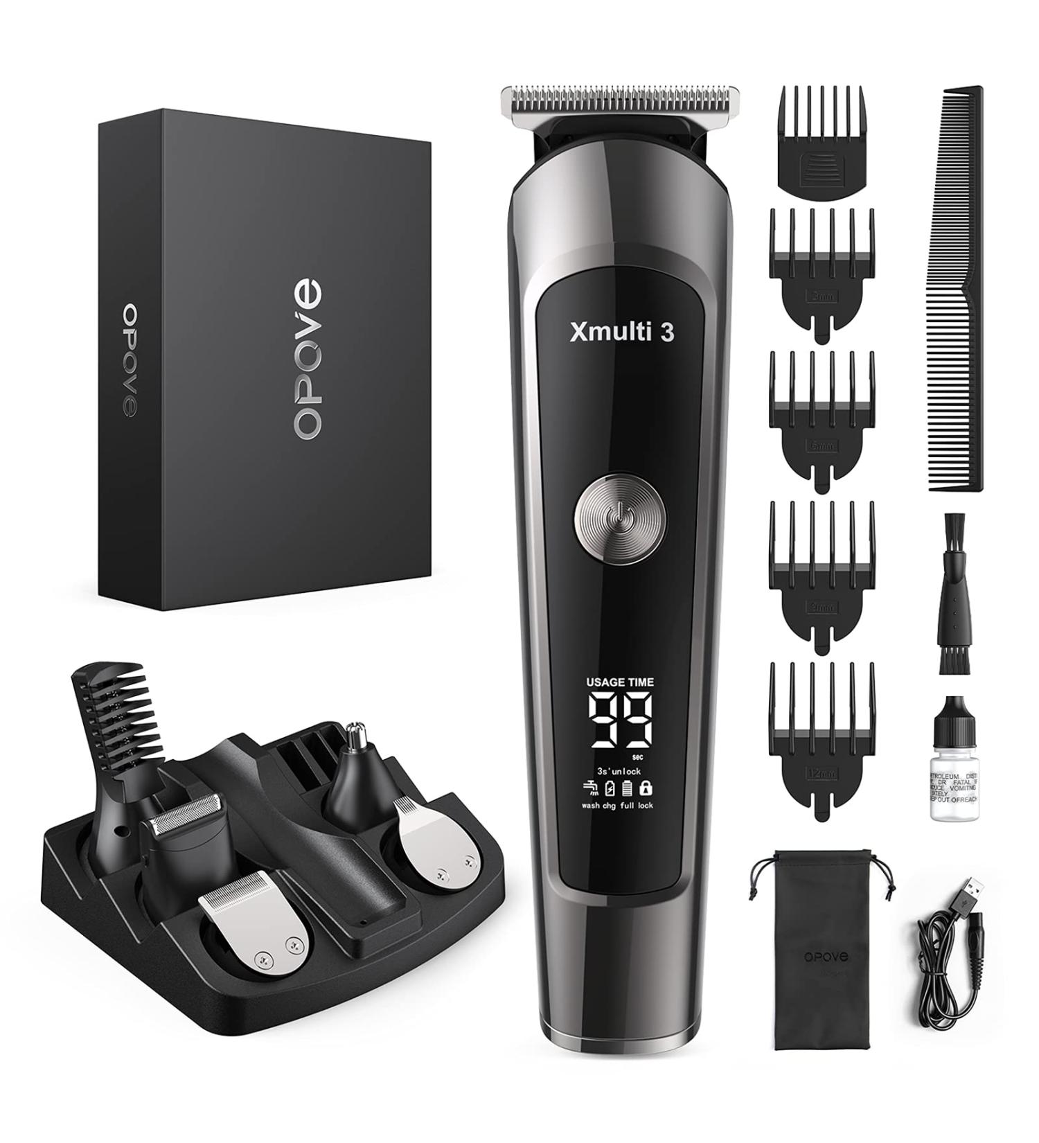 OPOVE Electric Beard Trimmer for Men - All-in-1 Grooming Kit | Manscape Body, Nose Trimmer - Cordless Clippers with Waterproof Design | 115min Runtime - Buy Online on SooperMarket.com