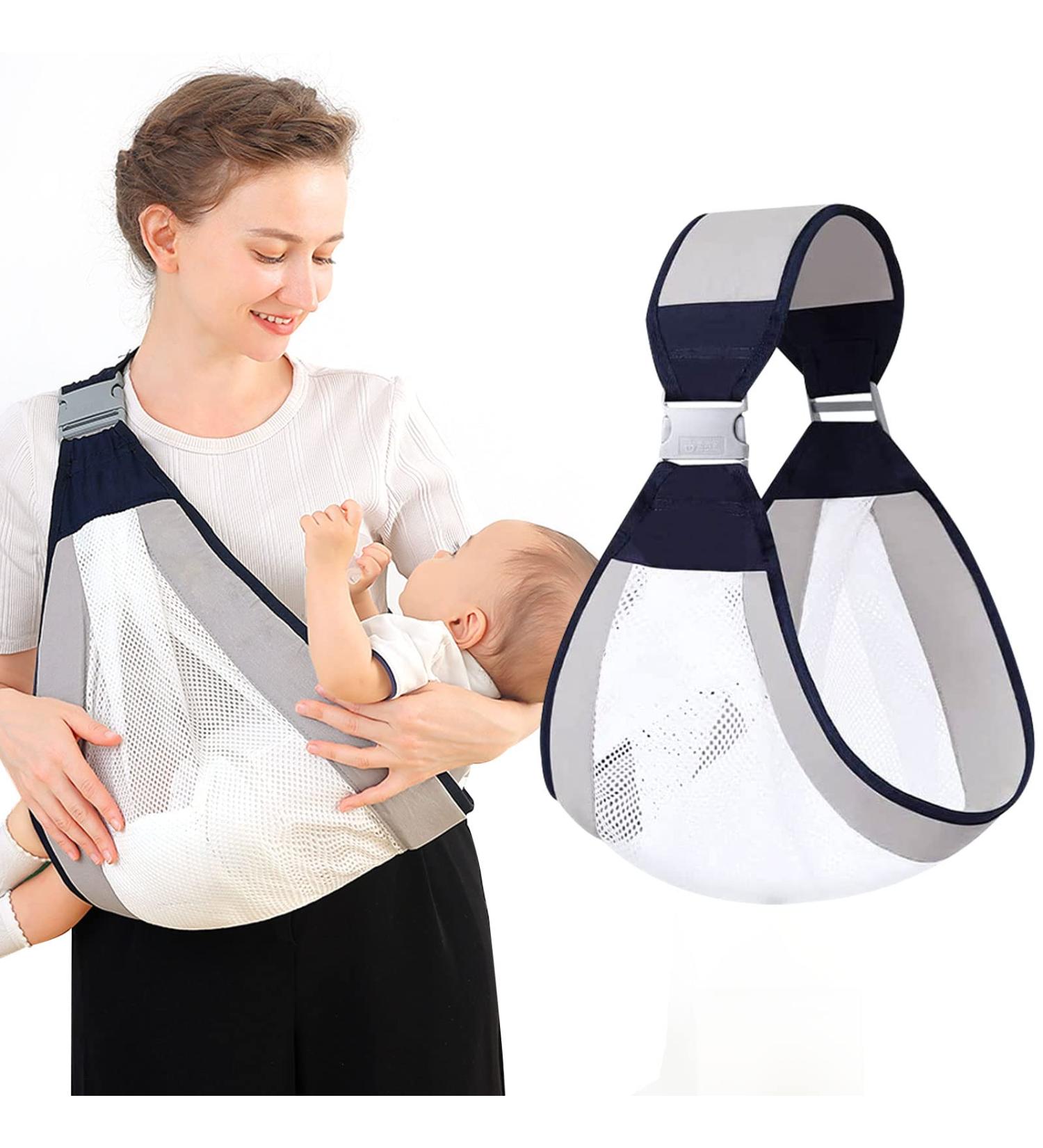 Breathable Baby Carrier Newborn Quick Drying Adjustable Thick Shoulder Straps for Toddlers up to 20kg (Gray) | Summary Baby - Buy Online on SooperMarket.com