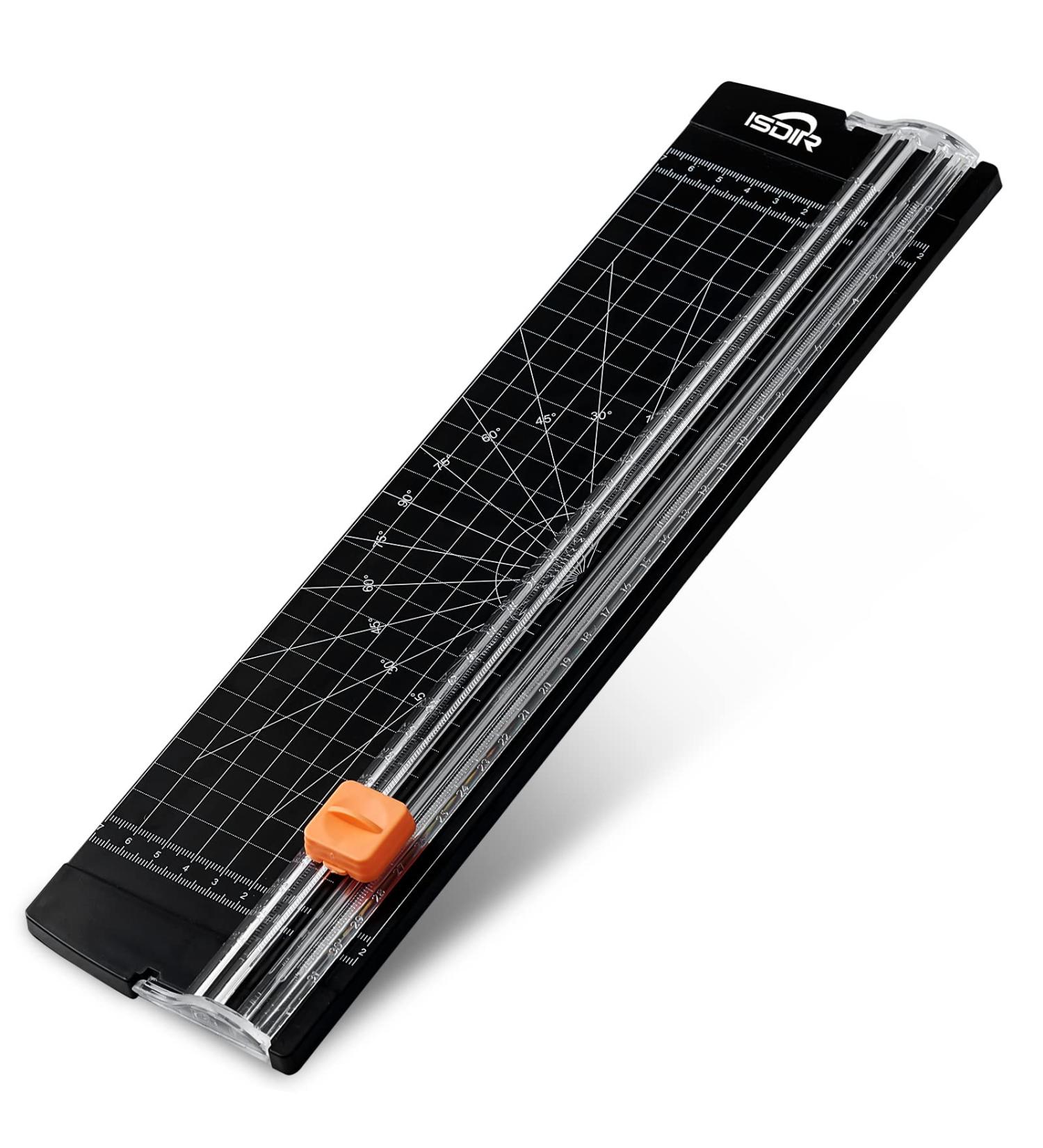 ISDIR A4 Paper Cutter Slicer  12 Inch Paper Trimmer Scrapbooking Tool Supplies with Security Safeguard and Side Ruler  Portable Paper Slicer for Craft Paper  Label  Photo  Cardstock (Black) - Buy Online on SooperMarket.com
