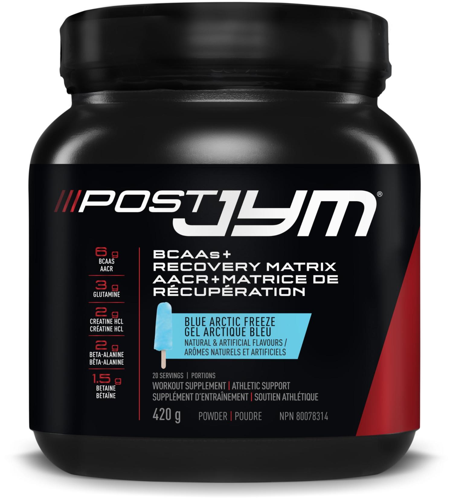 Post JYM Active Matrix Post-Workout with BCAA's Glutamine Creatine HCL Beta-Alanine and More JYM Supplement Science Blue Arctic Freeze 20 Servings Blue Raspberry - Buy Online on SooperMarket.com
