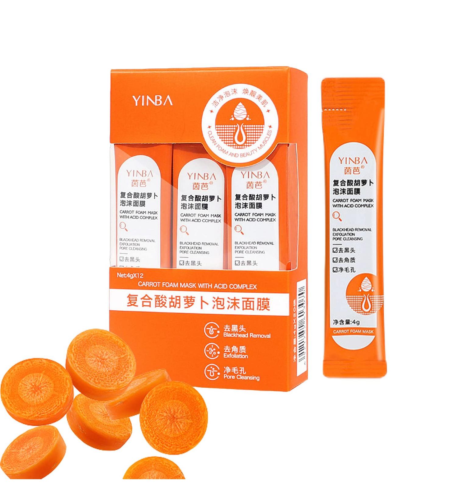 Carrot Bubble Face Mask - Deep Cleansing & Blackhead Removal (12 Pcs) - Buy Online on SooperMarket.com