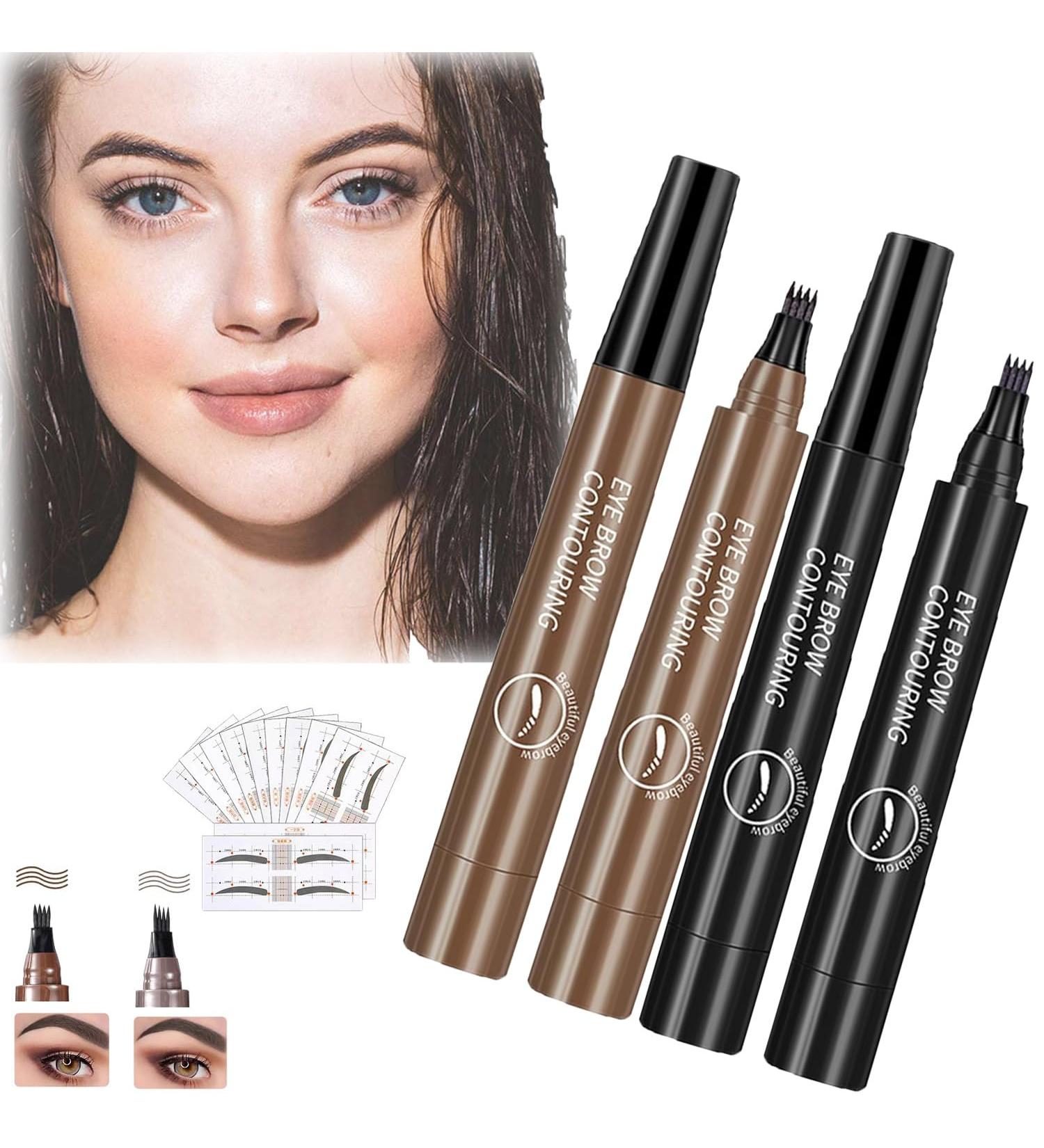 Glowly Secret Eyebrow Pen Glowly Secret Waterproof Natural Eyebrow Pen Glowly Secret 4 Tipped Precise Brow Pen 3D Microblading 4-Tip Eyebrow Pen Eyebrow Contouring Pen (03#+05#) - Buy Online on SooperMarket.com