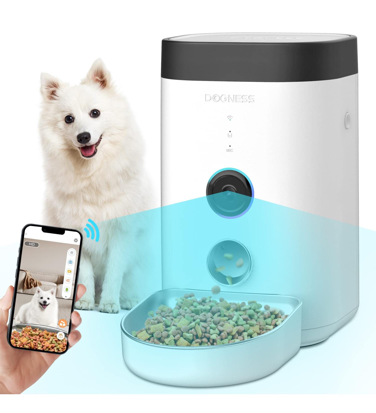 DOGNESS Automatic Cat Feeder with Camera | 1080P HD Video, Night Vision, WiFi | 2-Way Audio, Sensor Alerts | For Cat/Dog - Buy Online on SooperMarket.com