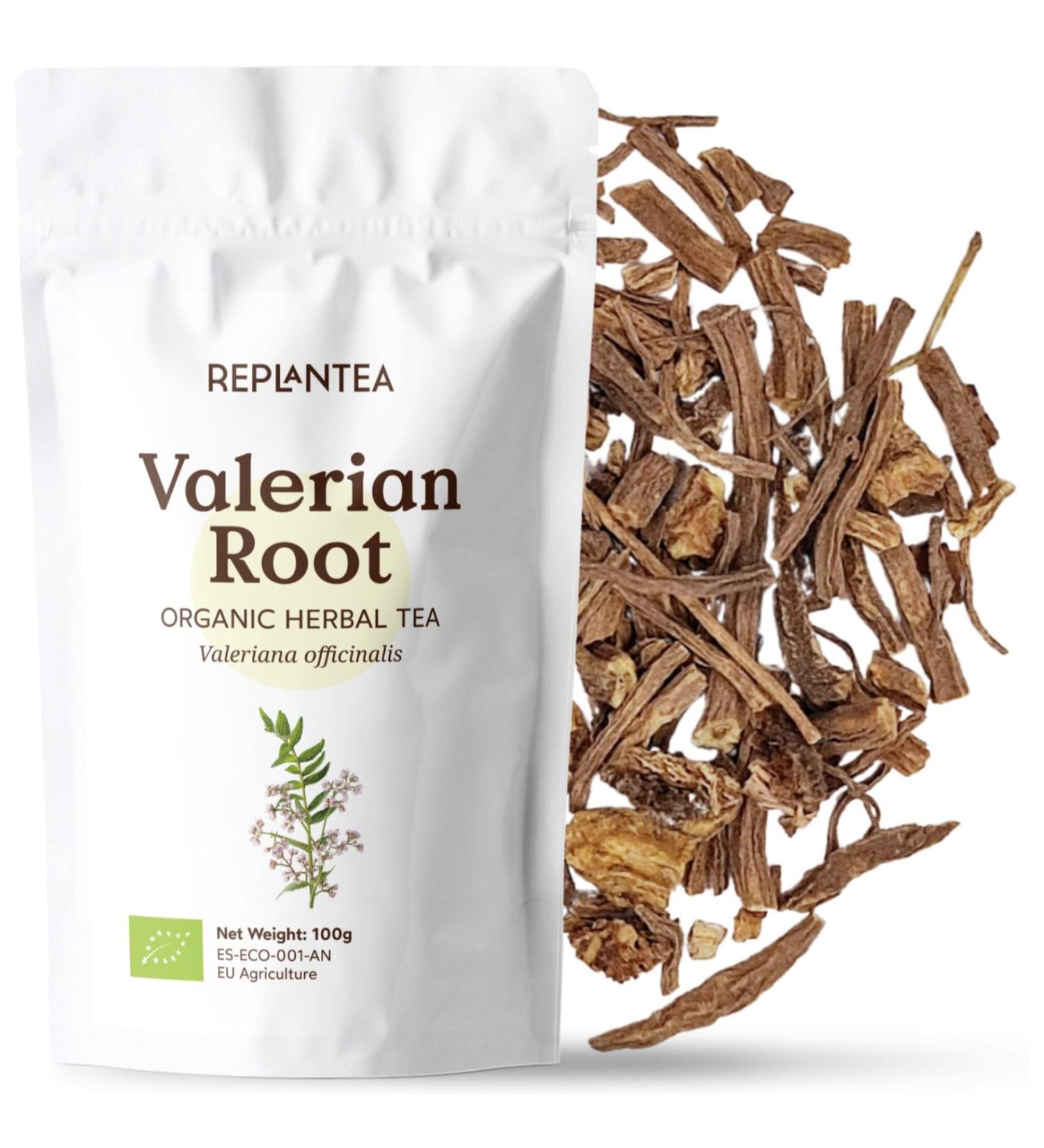 Valerian Root Tea Organic 100g (50 Cups) | Valerian Pure Cut Root Loose Herb Tea | Valeriana officinalis REPLANTEA - Buy Online on SooperMarket.com