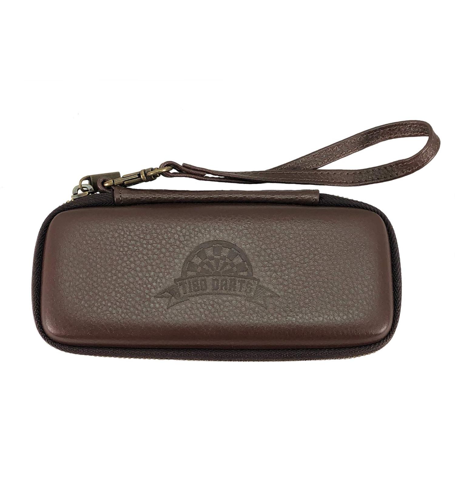T180 Darts Leather Dart Case | Holds 3 Darts + Accessories | Brass Zipper | Sleek Leather Look - Buy Online on SooperMarket.com