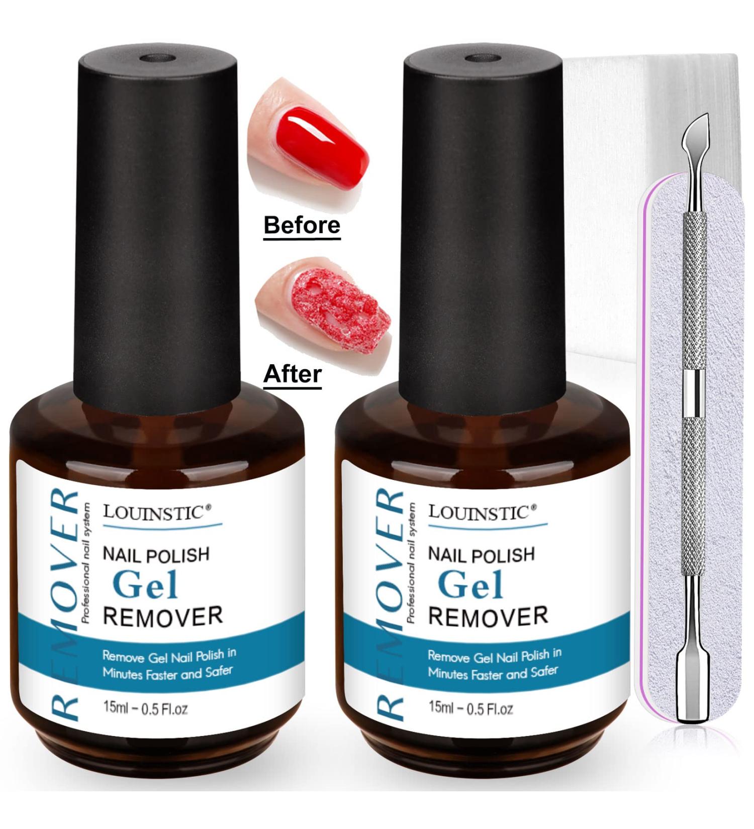 LOUINSTIC Gel Polish Remover (2 Pack) - Fast & Easy Nail Gel Remover - 0.5 oz - 2 PCS - Buy Online on SooperMarket.com