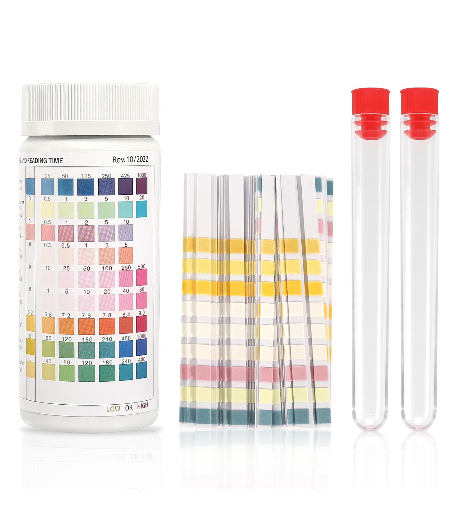 Buy Aorops 9-in-1 Aquarium Test Strips - 100 Pieces for Accurate Water Testing | Nitrate Nitrite Hardness pH & More - Ideal for Fish Tanks - Buy Online on SooperMarket.com
