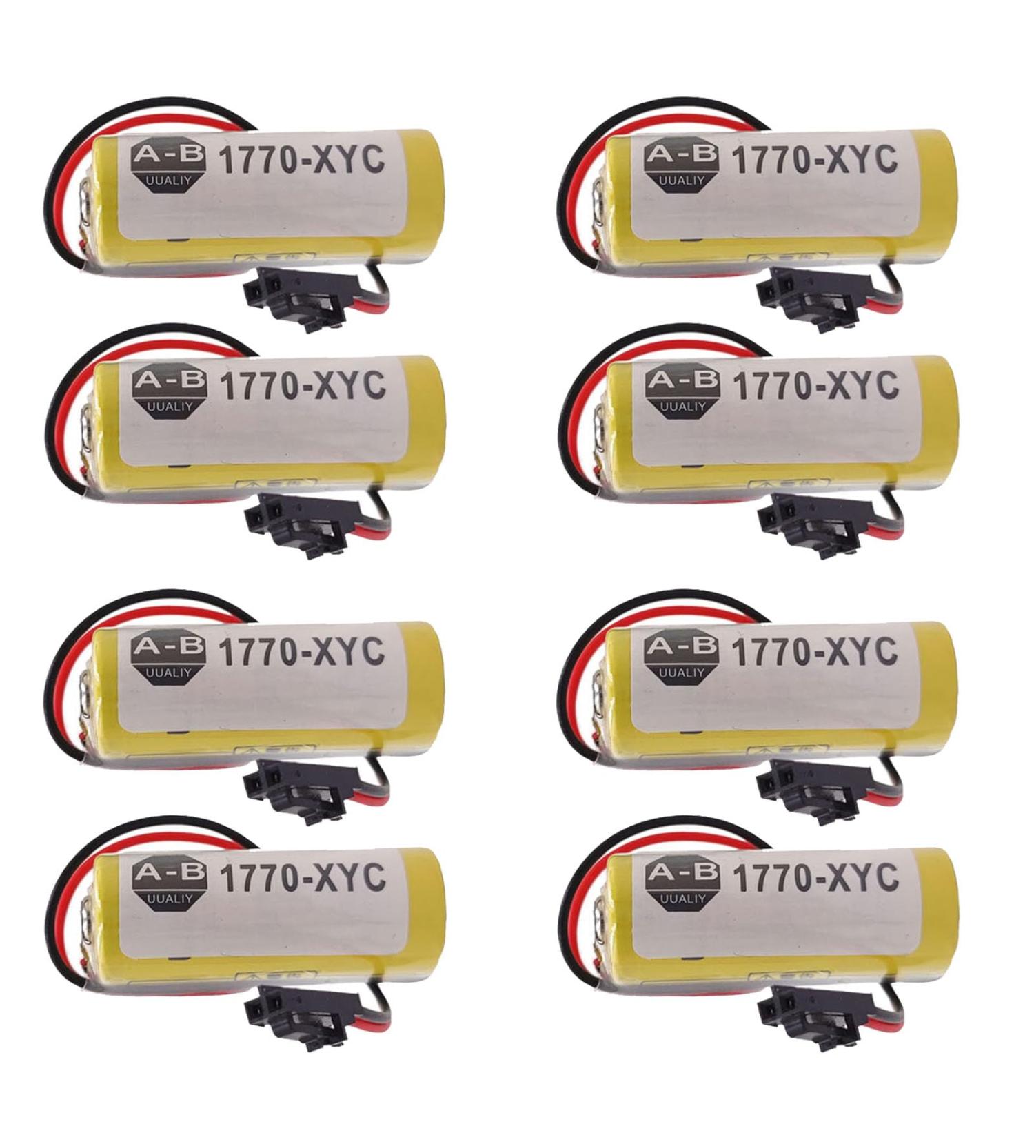 Buy Pack of 8 - 1770-XYC 3V 1800mAh Battery Replacement for 1770-XYC/A 1770-XYB 1756-BA1 | Non-Rechargeable with Black Plug - International Shipping Available - Buy Online on SooperMarket.com