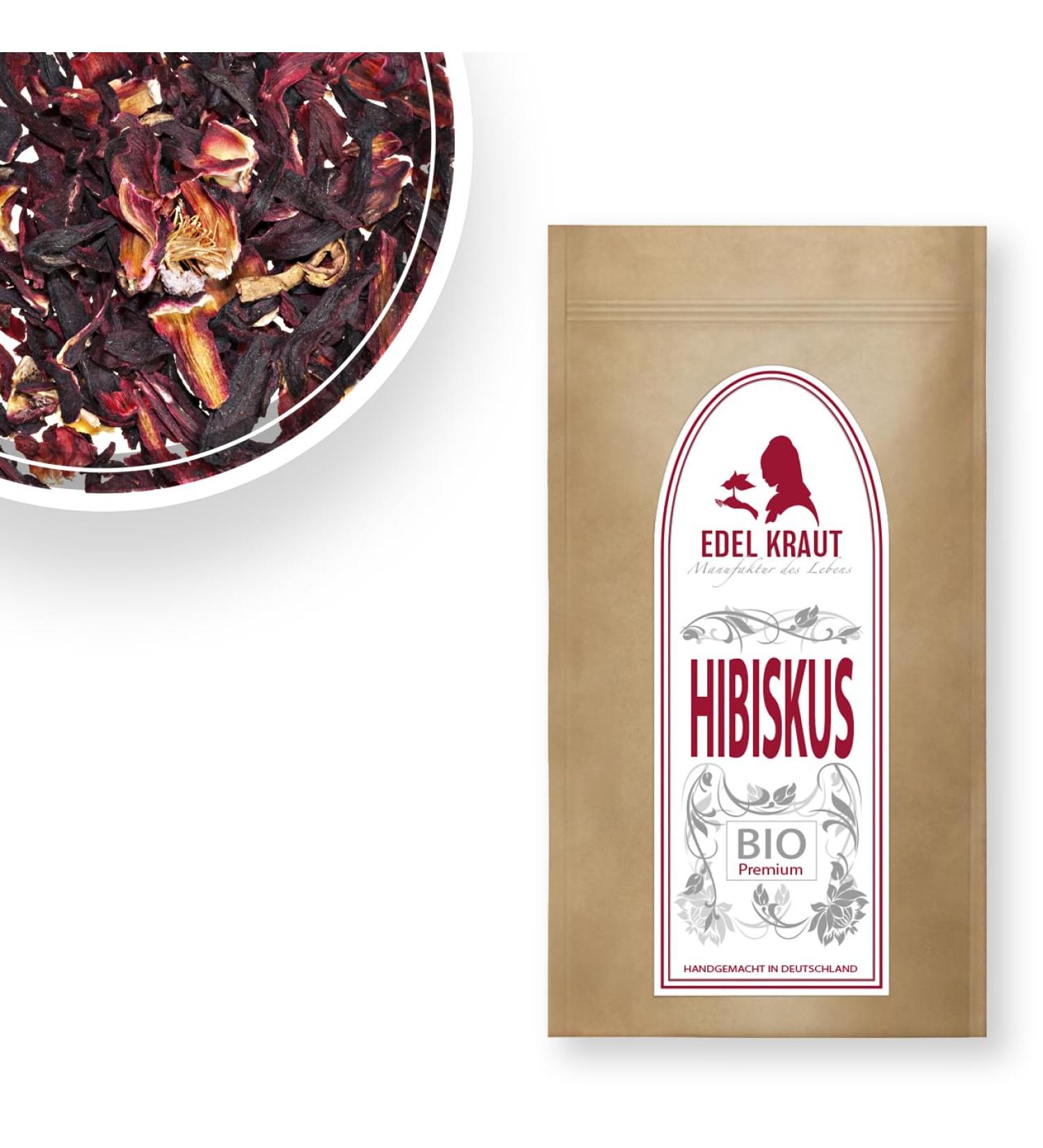 Organic Hibiscus Tea 100g | Noble Herb - Premium Dried Hibiscus Flowers - Additive-Free KBA Organic Hibiscus Tea - Buy Online on SooperMarket.com