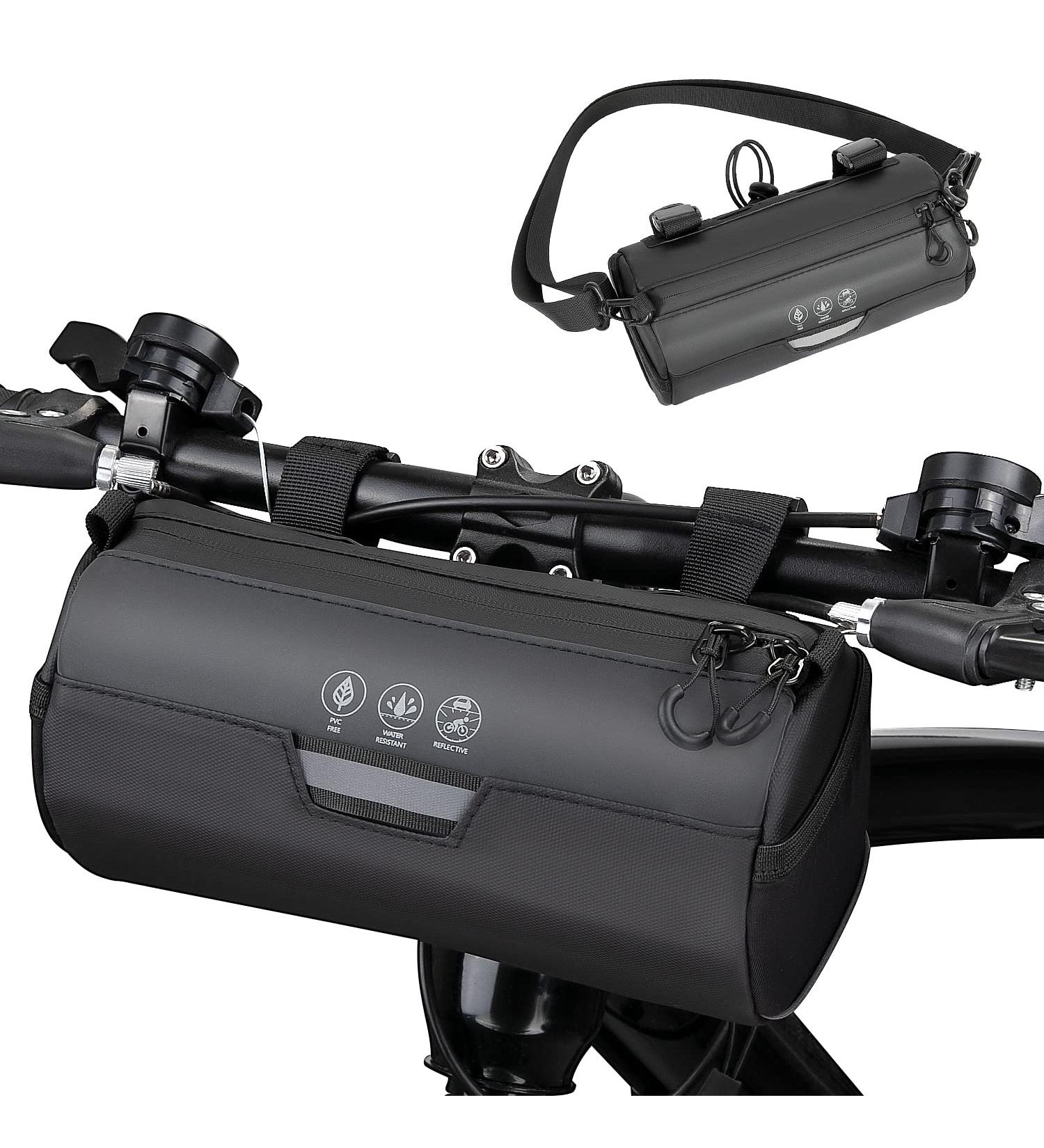 Eyin Waterproof Bicycle Handlebar Bag | 2L Reflective Cycling Bag with Removable Shoulder Strap for MTB & E-Bike Rides - Buy Online on SooperMarket.com