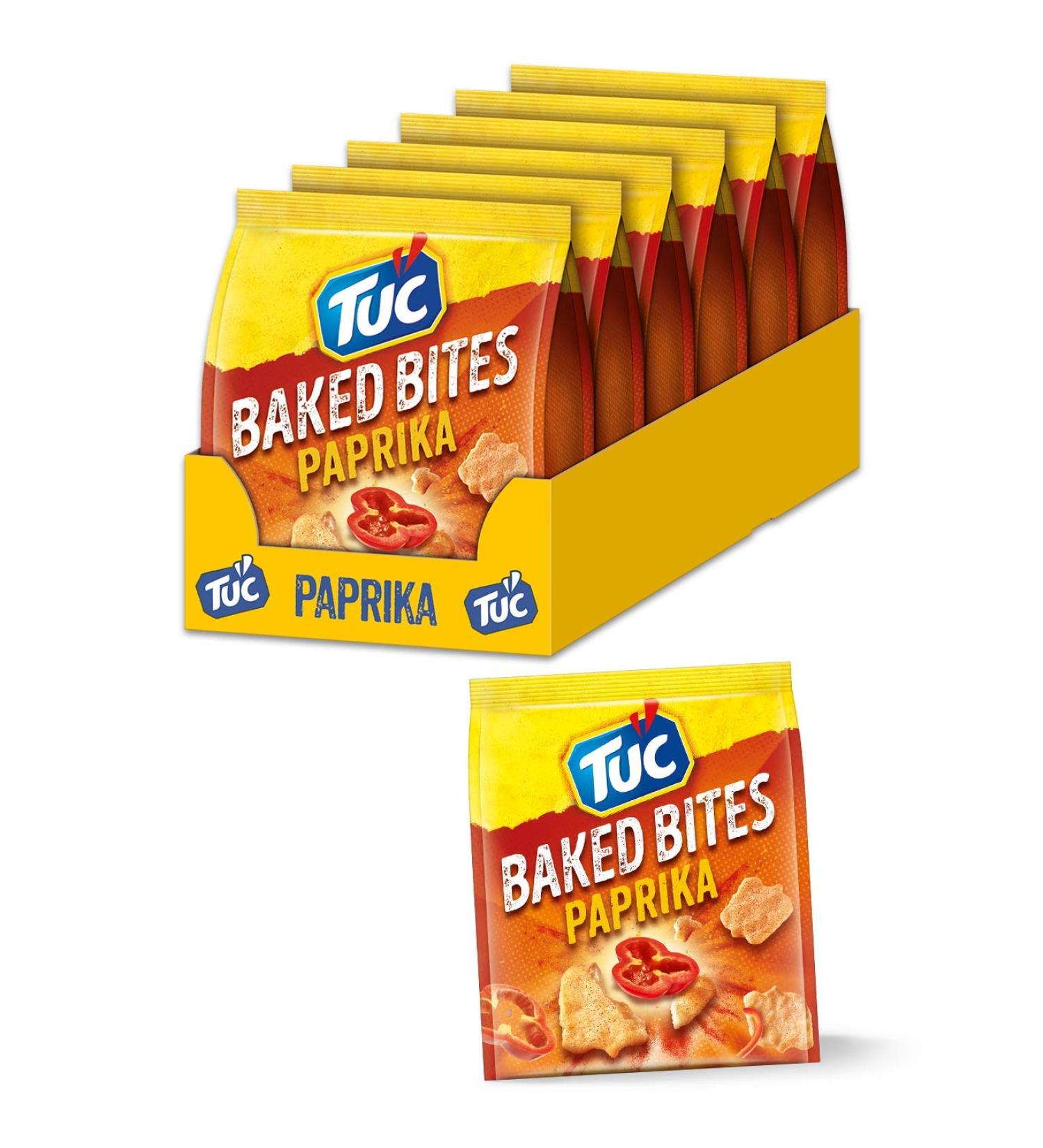 TUC Baked Bits Paprika - 6 x 110g | Large Pack Mini-Crackers | Savory Paprika Snack - Shop Internationally! - Buy Online on SooperMarket.com